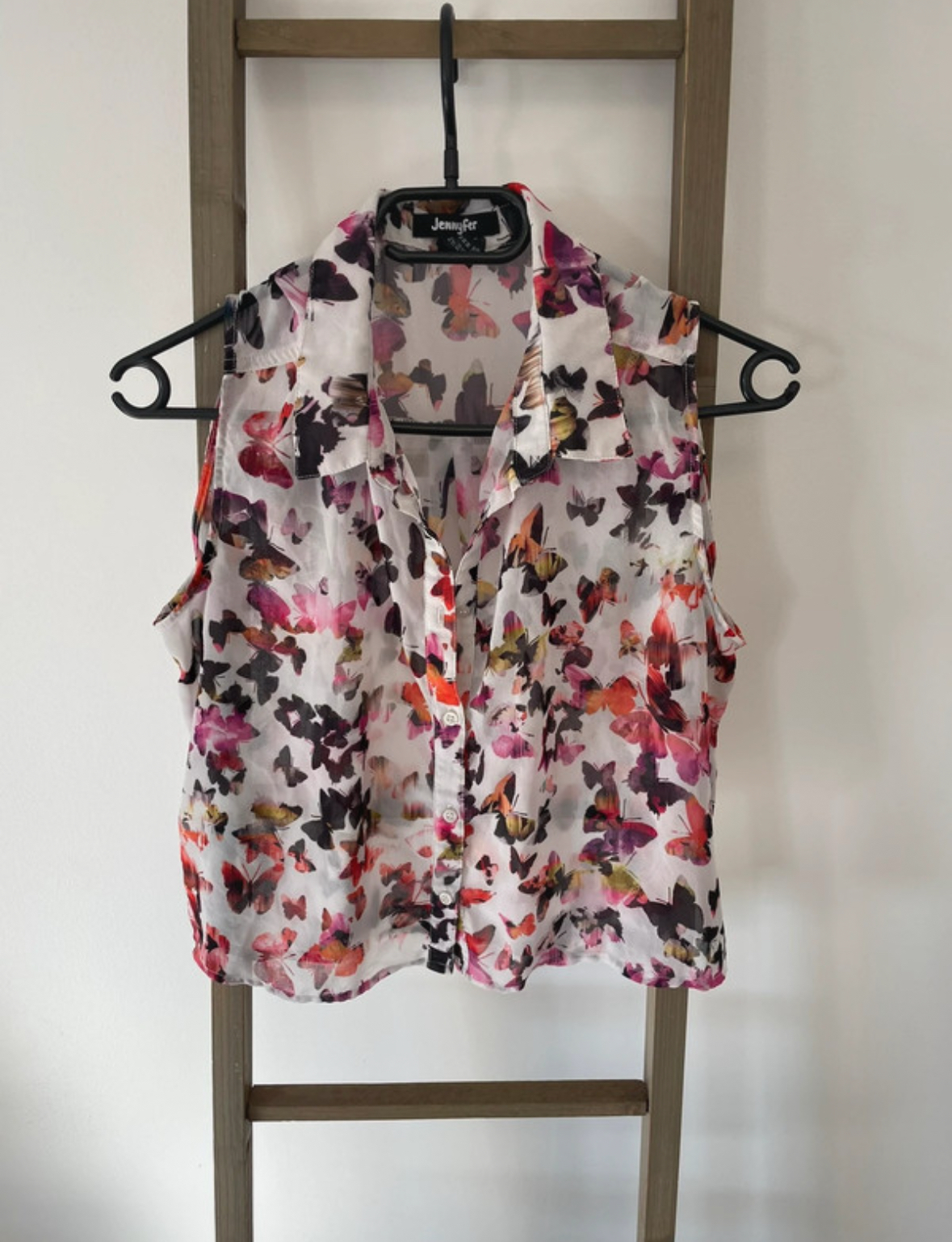 Chemise  en mousseline papillon sans manche, Jennyfer, M