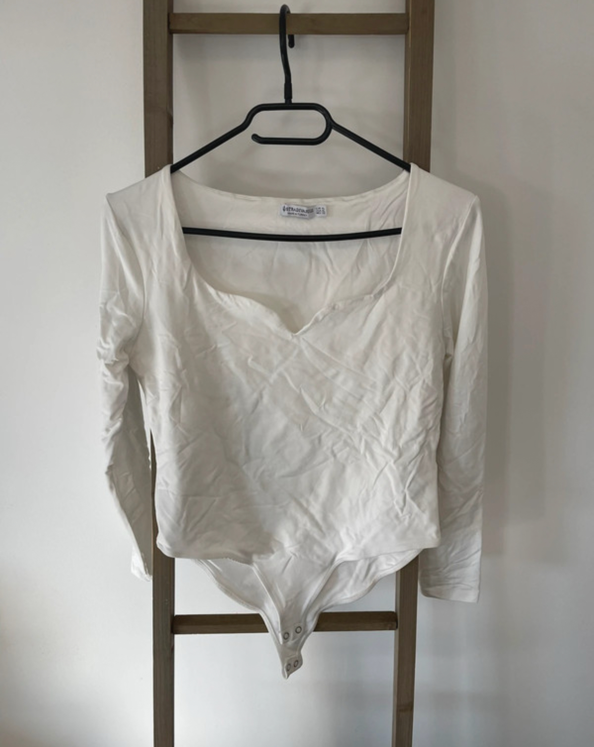 Body blanc manches longues, Stradivarius, XL