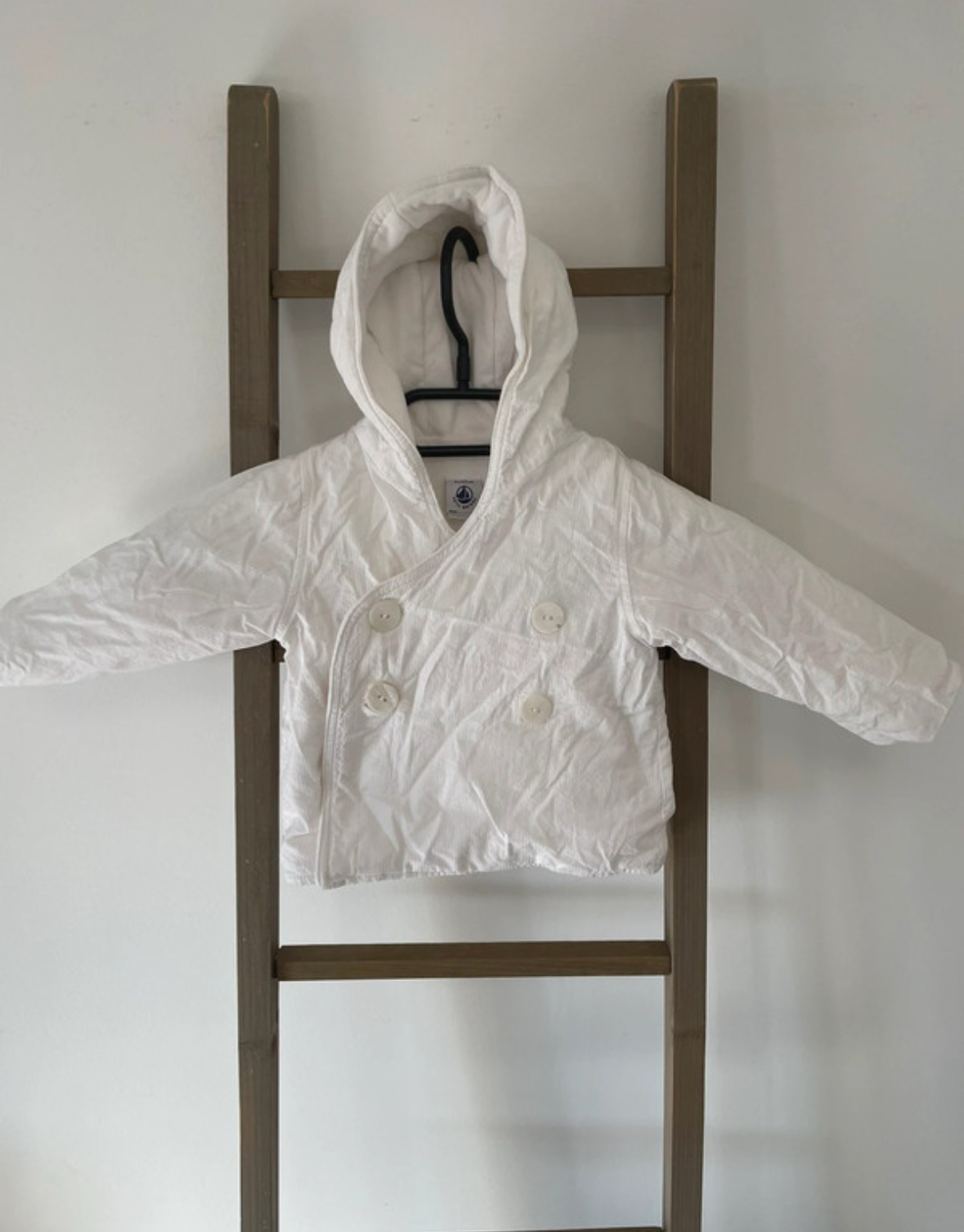 Veste blanche cache coeur, Petit bateau, 6 mois