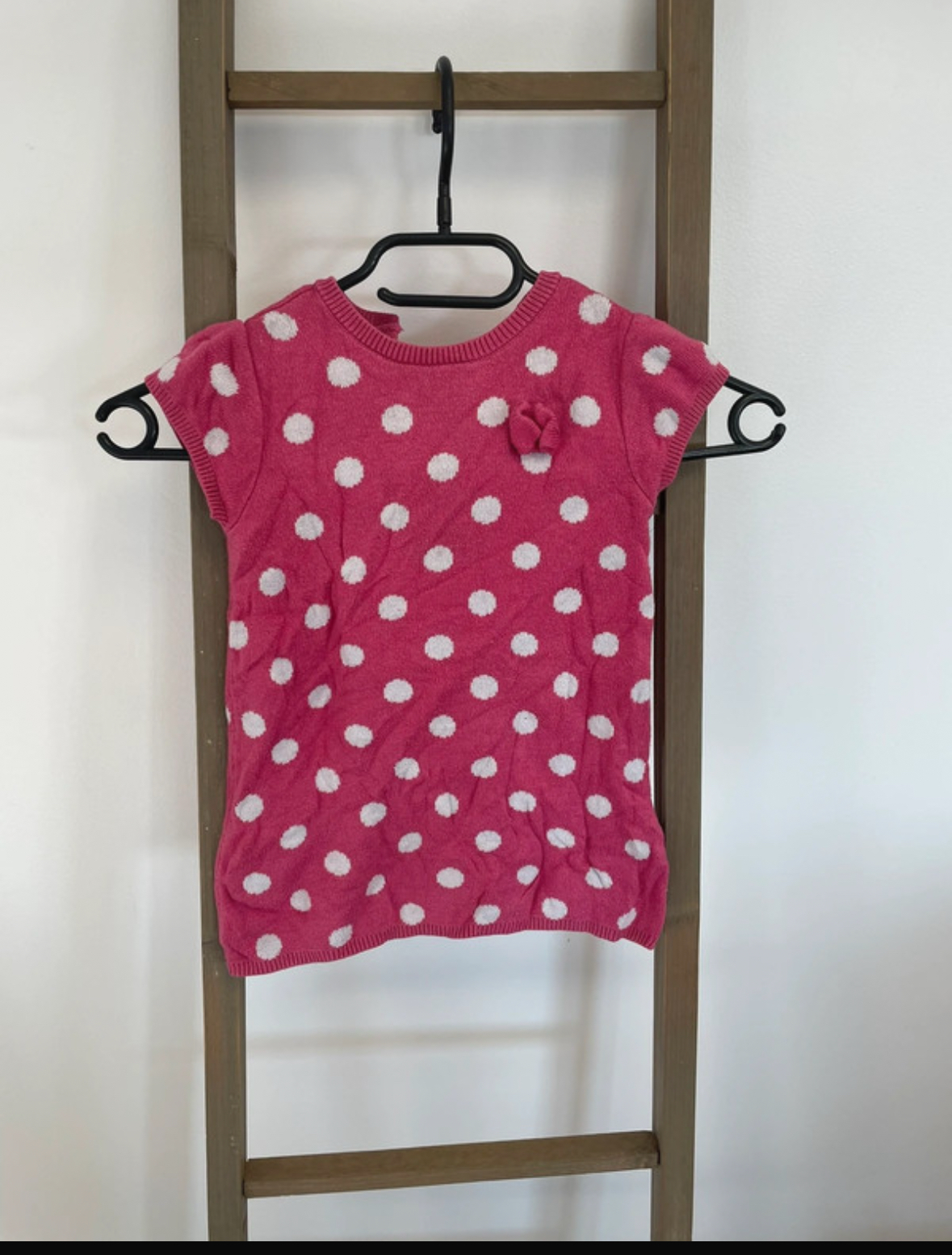 FBER54 robe rose à poid gris petites manches, Z, 18 mois