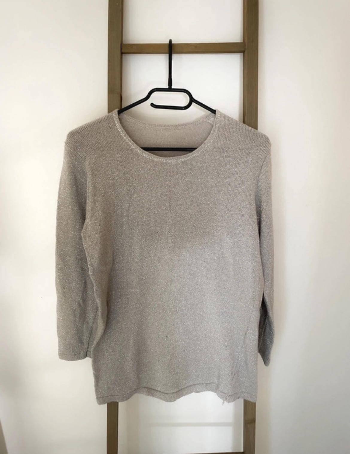 Pull gris argenté, L