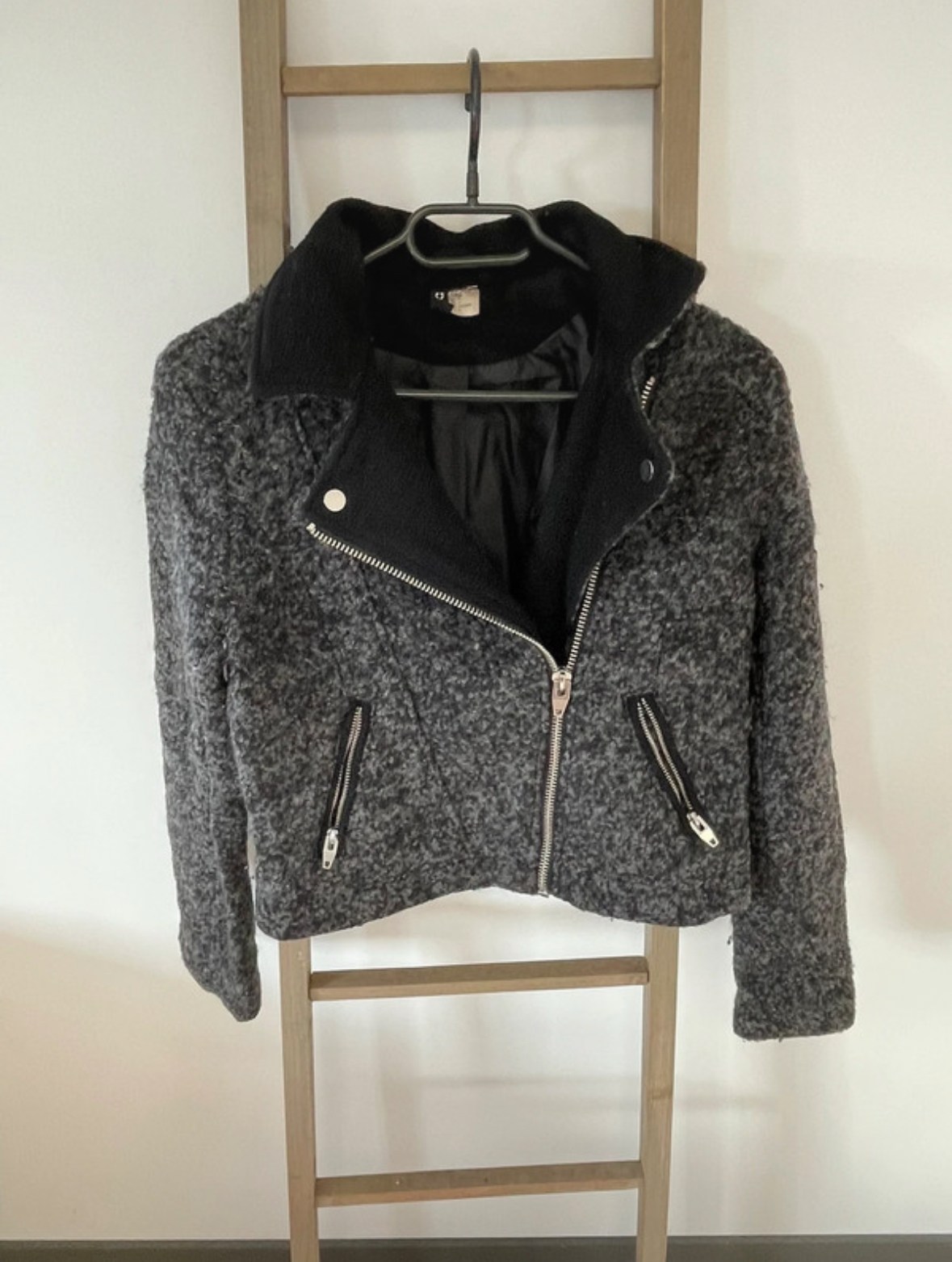 Veste courte effet laine bouillie, H&M, 34