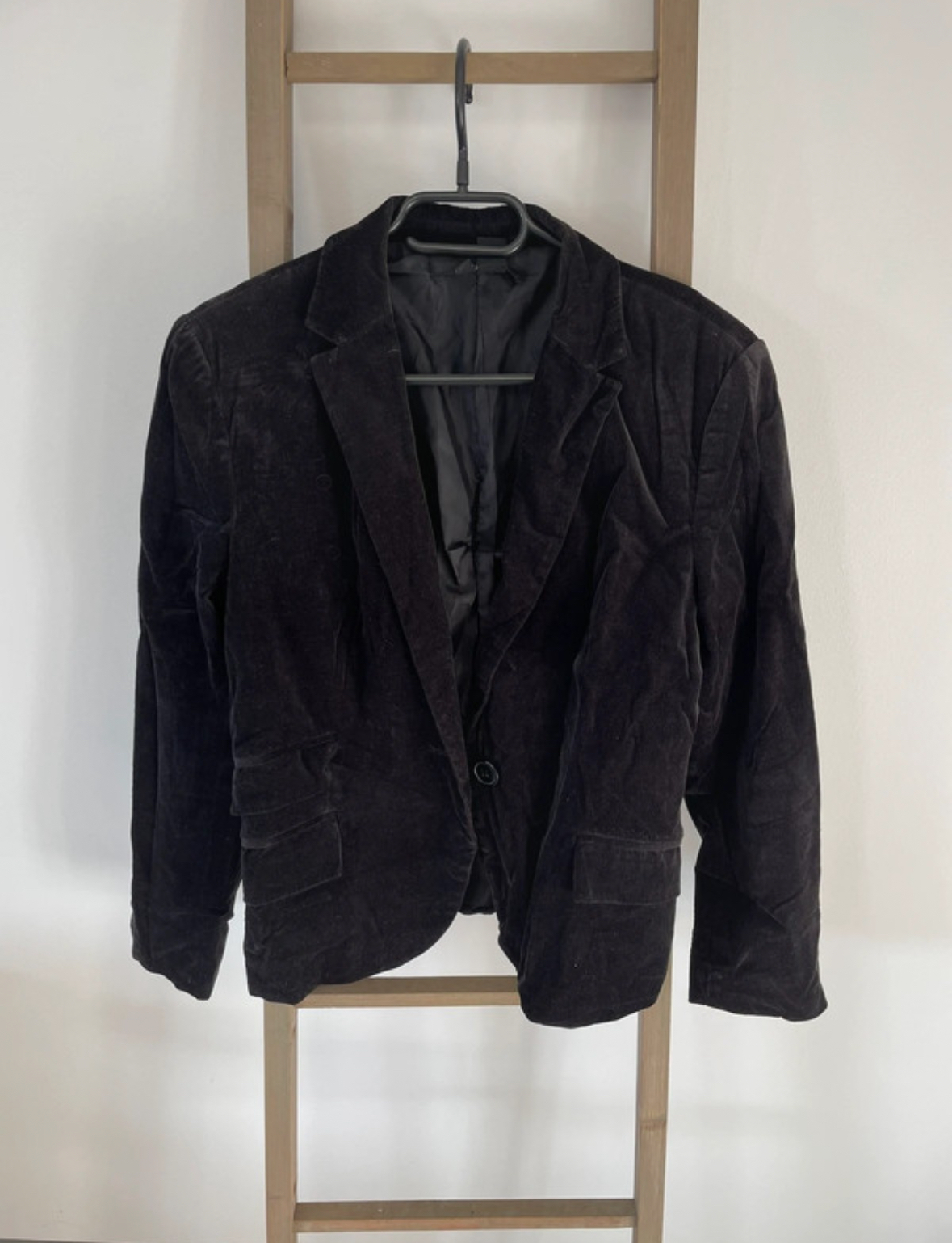Blazer en velours noir, Zara, M