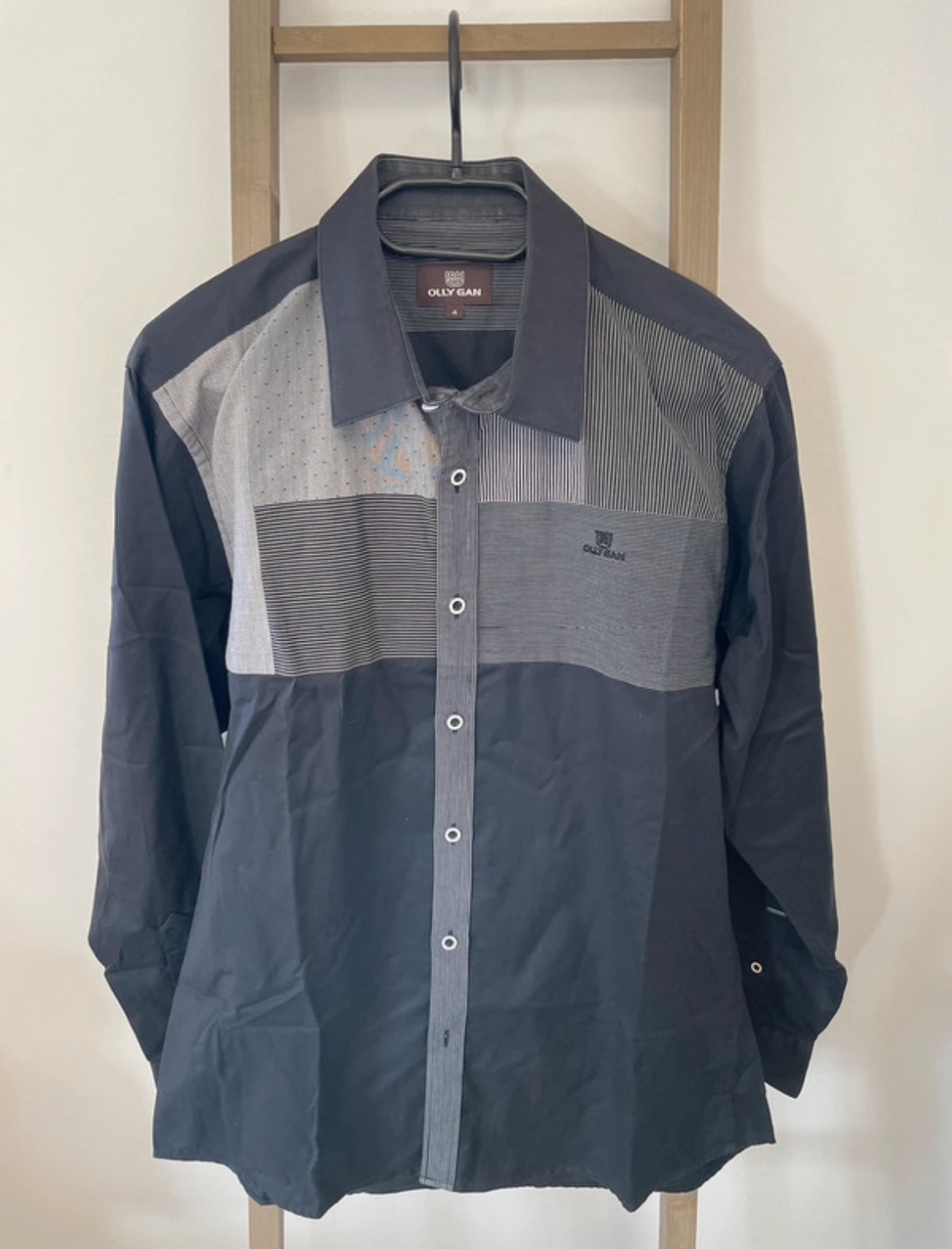 Chemise bleu marine et rayures, Olly Gan, T4