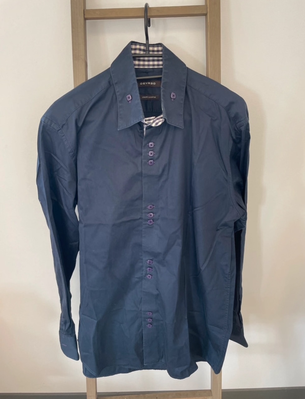 Chemise bleu marine coupe ajustée, Devred, XL