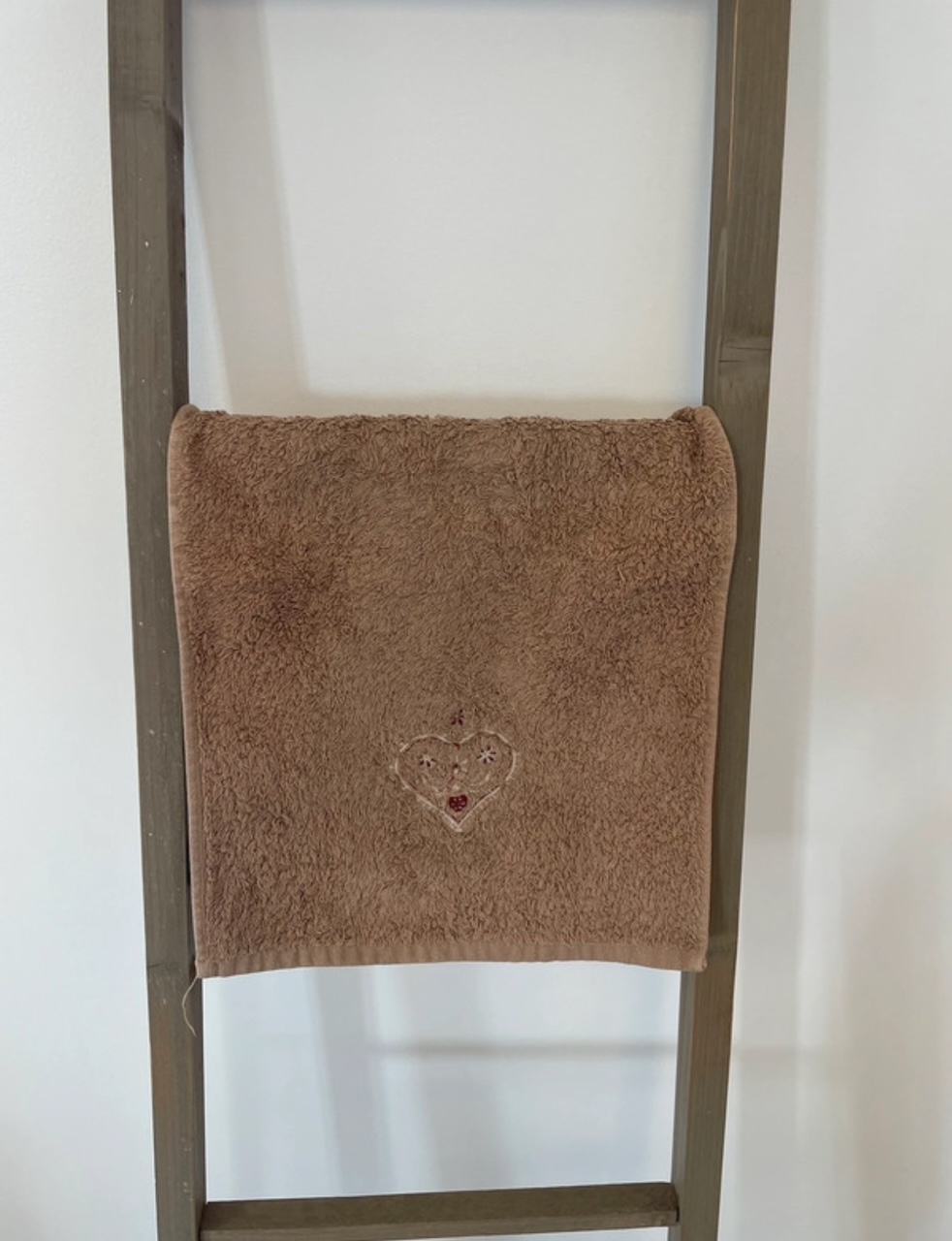 Serviette marron 100% coton, avec broderie, French Chalet, 30X40