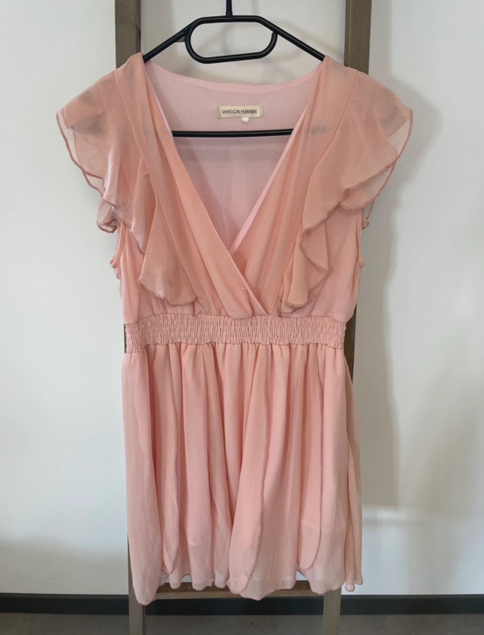 MVAN08 robe a volants rose clair, Version feminin, M