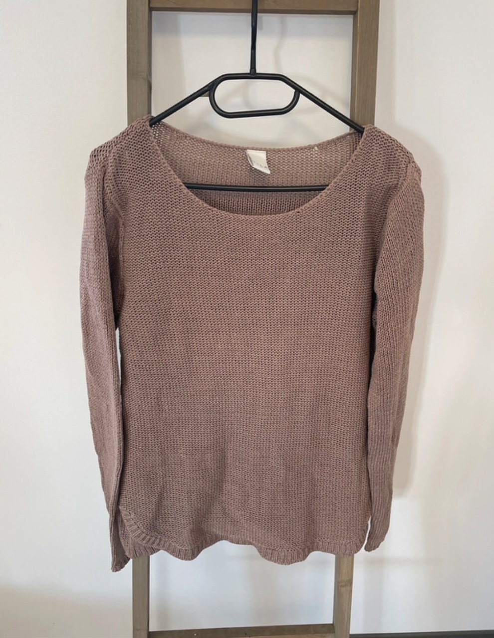 Pull marron tricoté, col rond, Vila clothes, L