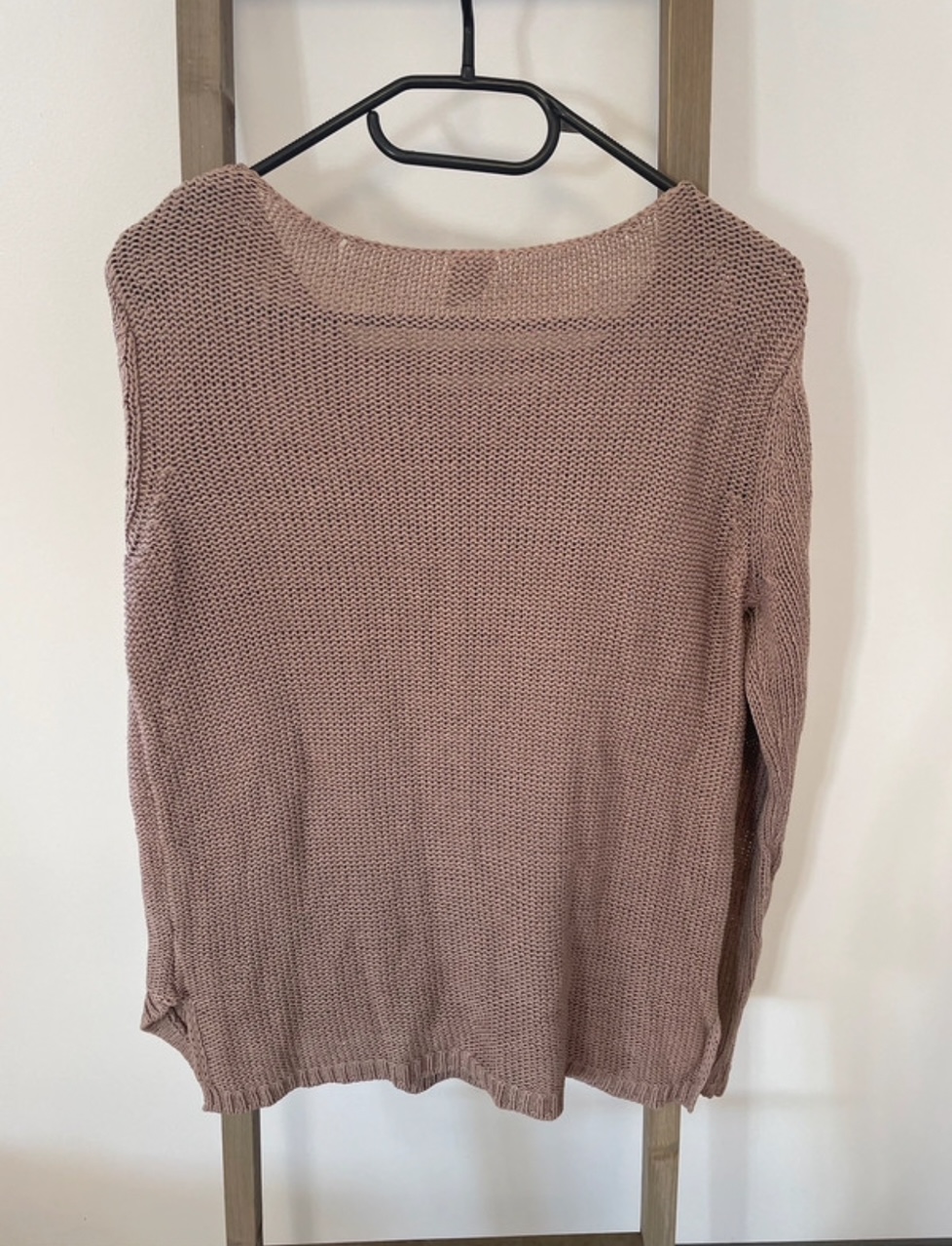 MVAN11 pull marron tricoté col rond, vila cltohes, L, DOS