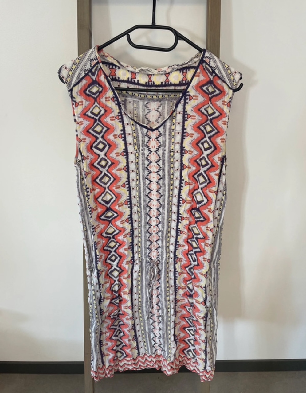 MVAN21 Robe a motifs sans manches col V, promod, 38