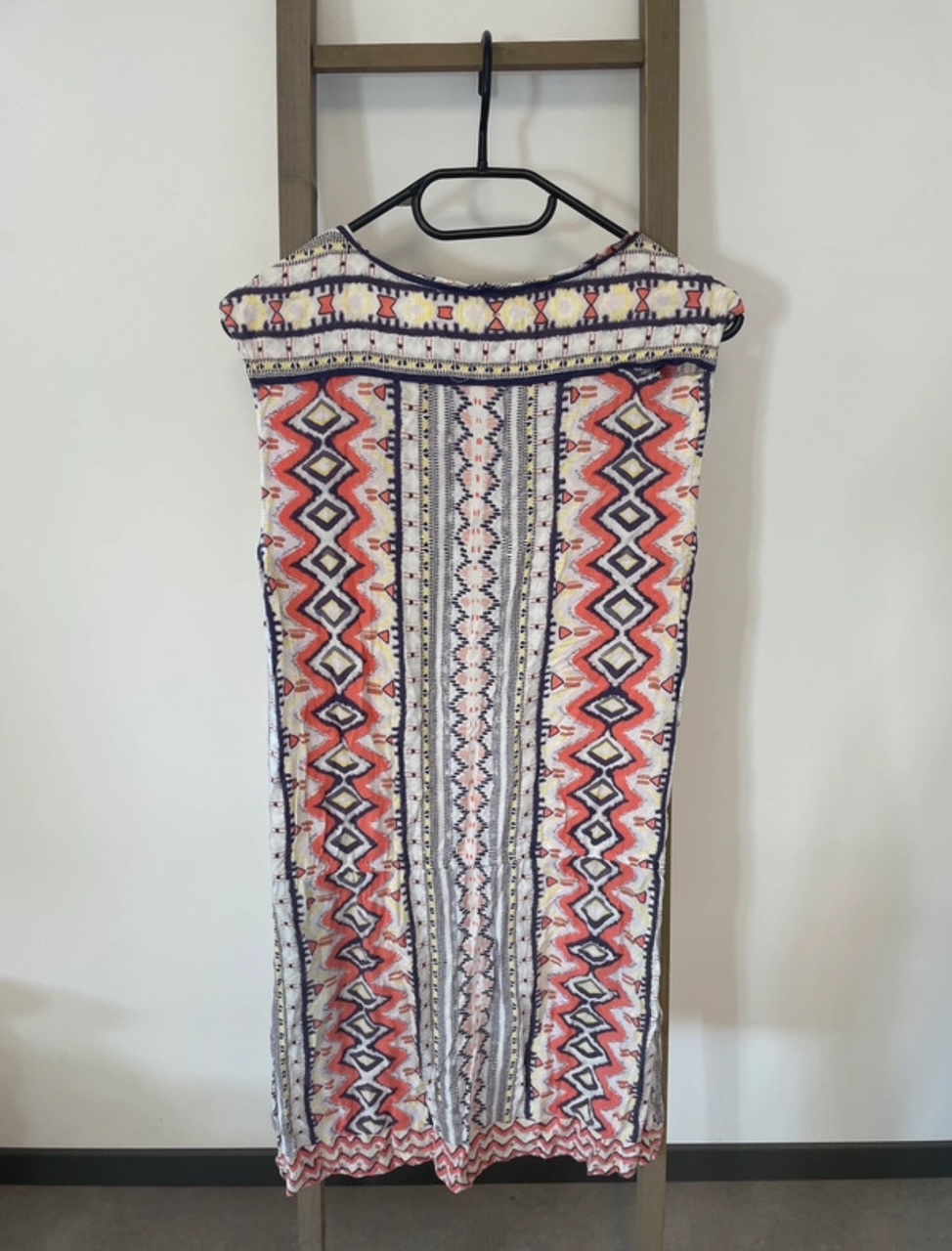 MVAN21 robe a motifs sans manches col v, promod, 38, DOS