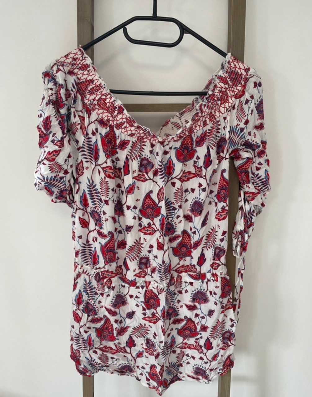 AGAR40 blouse blanc et rouge, Lola Espeleta, DOS