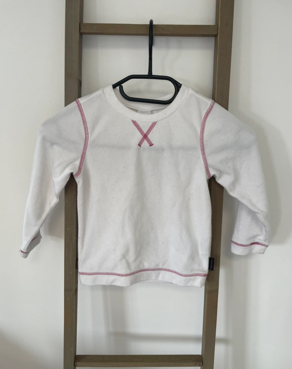 Pull blanc et fushia, Quechua, 4 ans