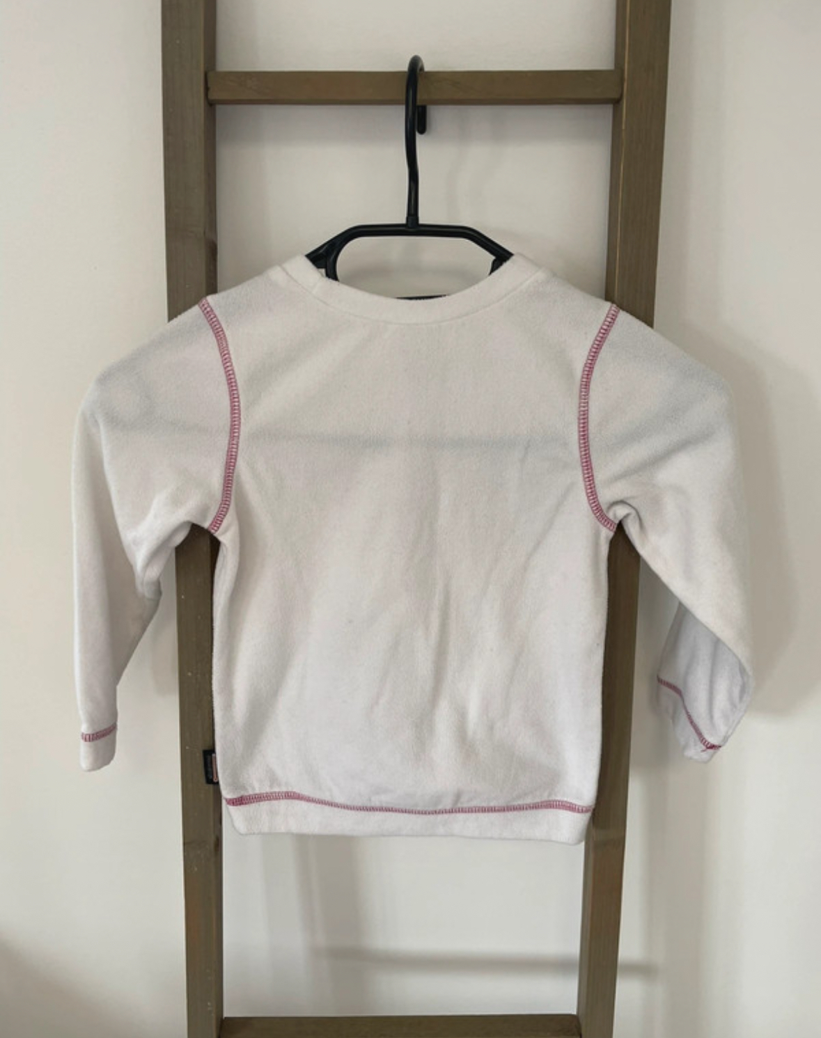 MCAL245 pull blanc et fushia, quechua, 4 ans, DOS