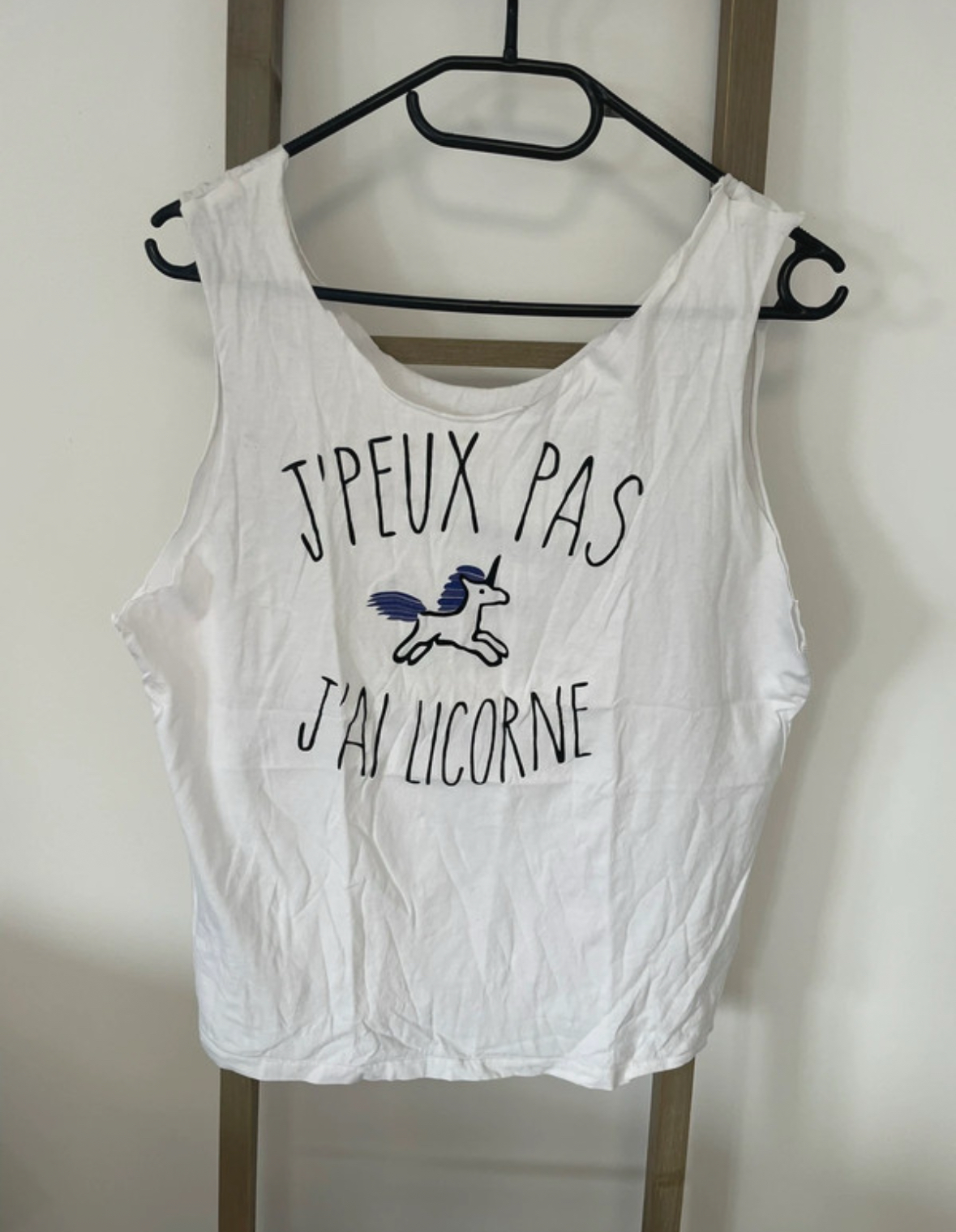 Débardeur blanc licorne, Stanley Stella, TU