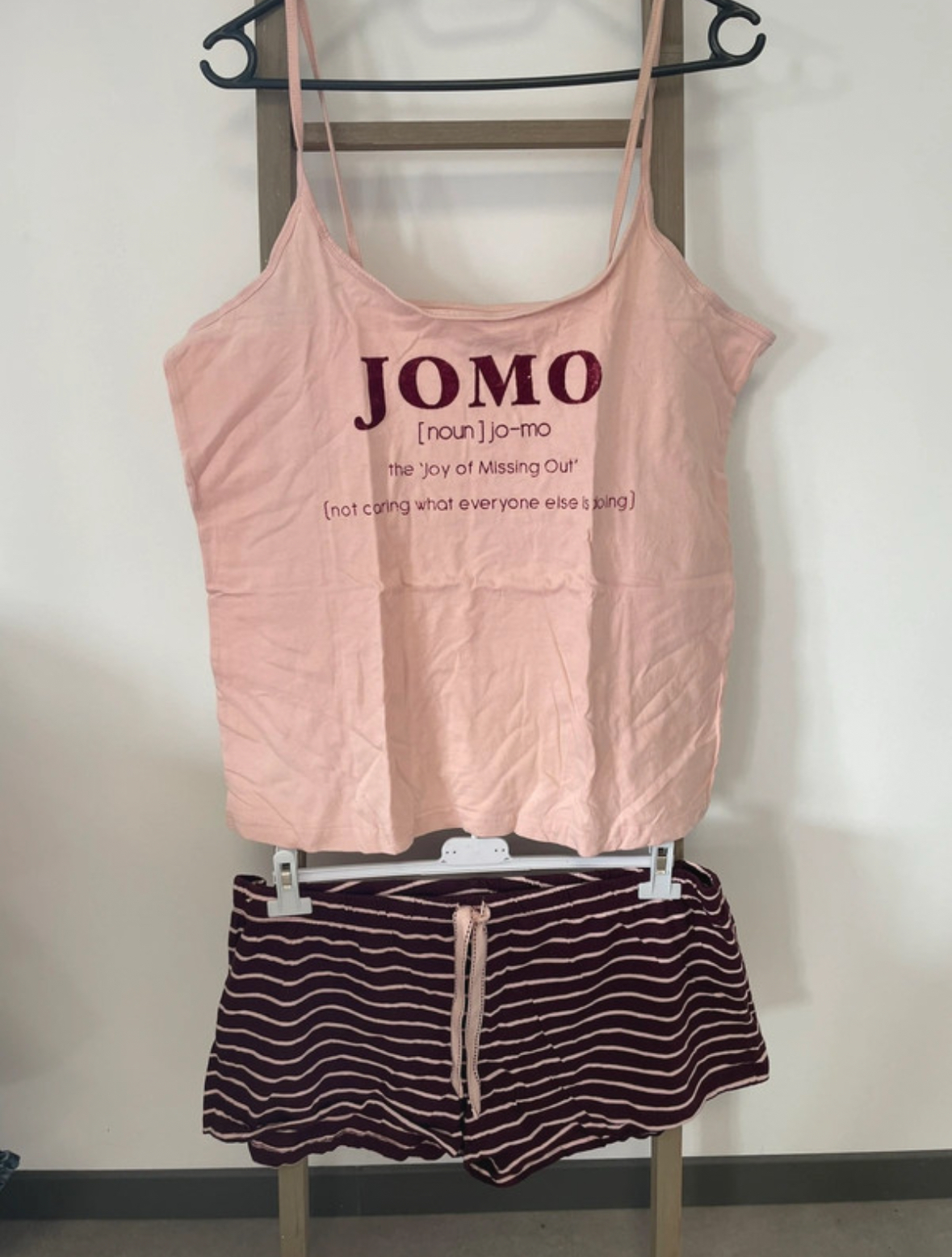 Ensemble pyjama rose et short rayé, Love to Lounge, 46/48