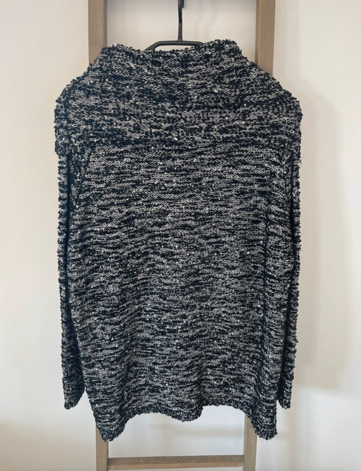 CADD03 pull col roule gris a paillette, DOS