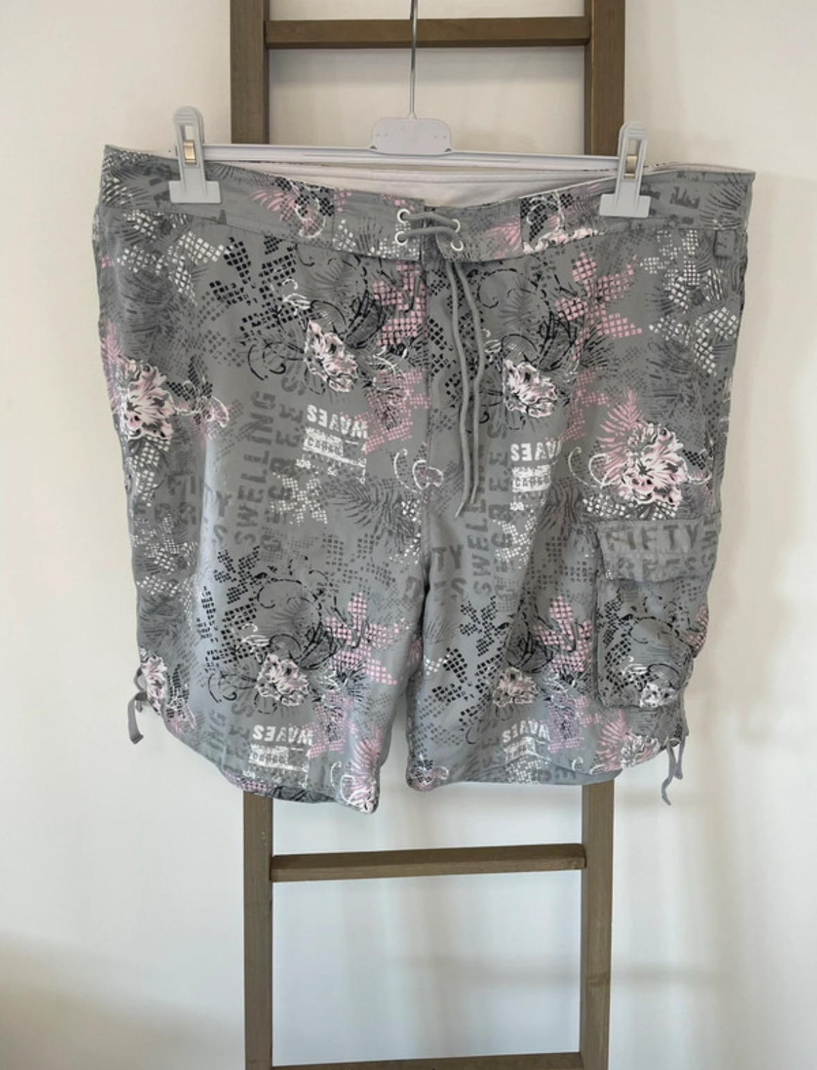 Short de bain gris et rose, La halle, XXL