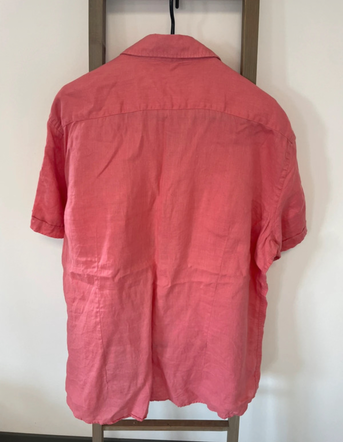 CADD72 chemise saumon en lin manches courtes, DOS