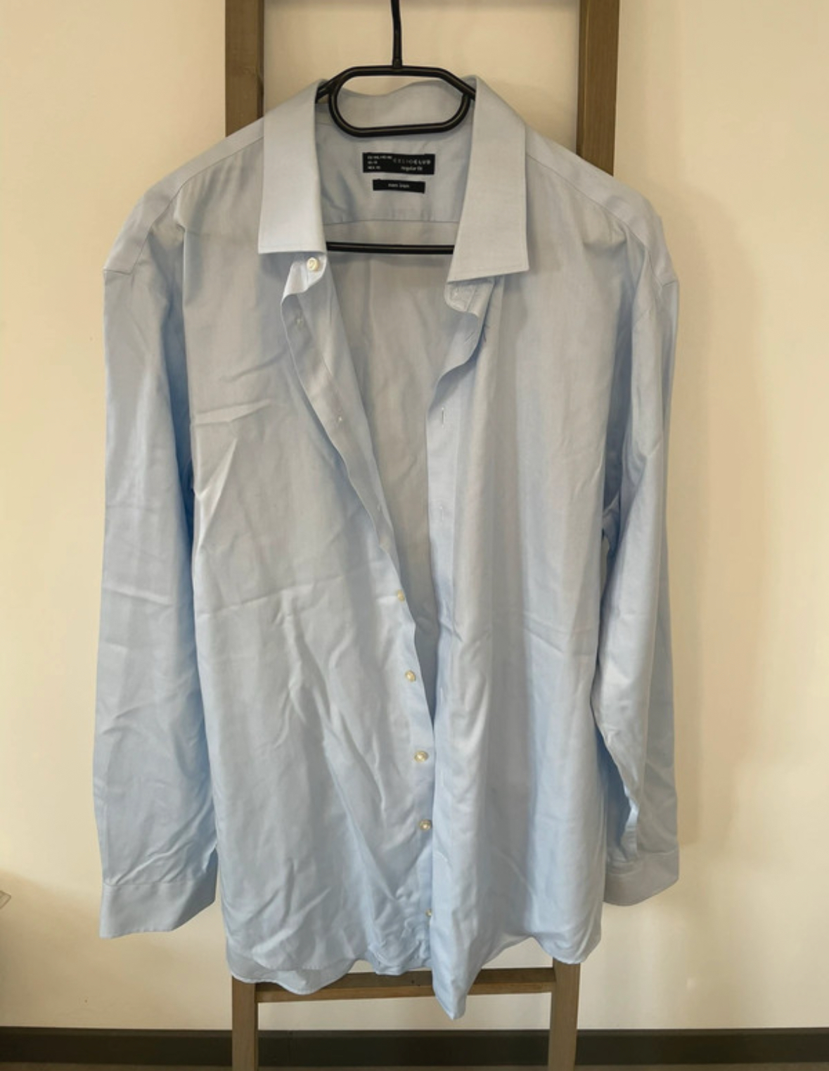 Chemise bleu ciel manches longues, Celio, XXL