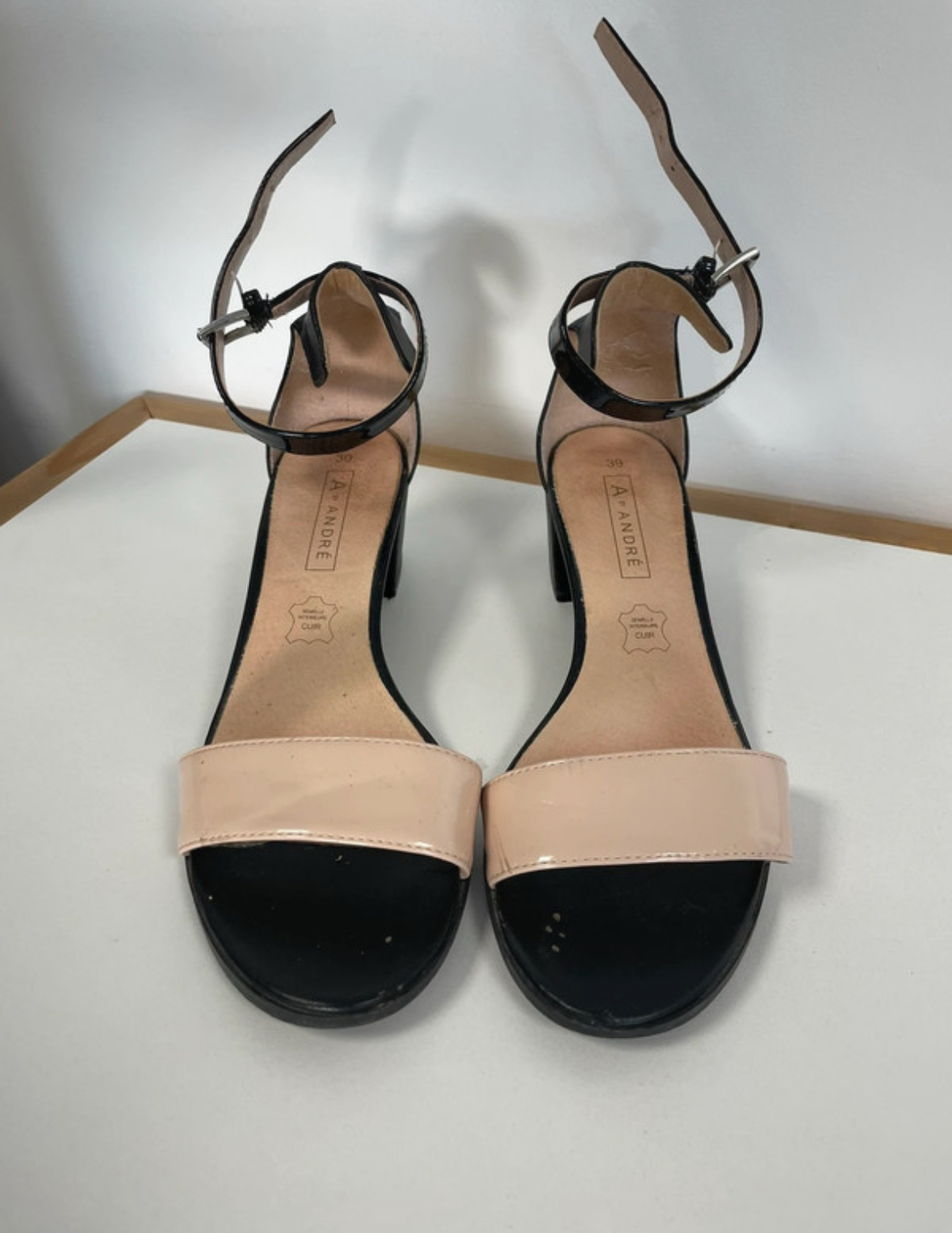 Sandales, beige et noir, Andre, 39