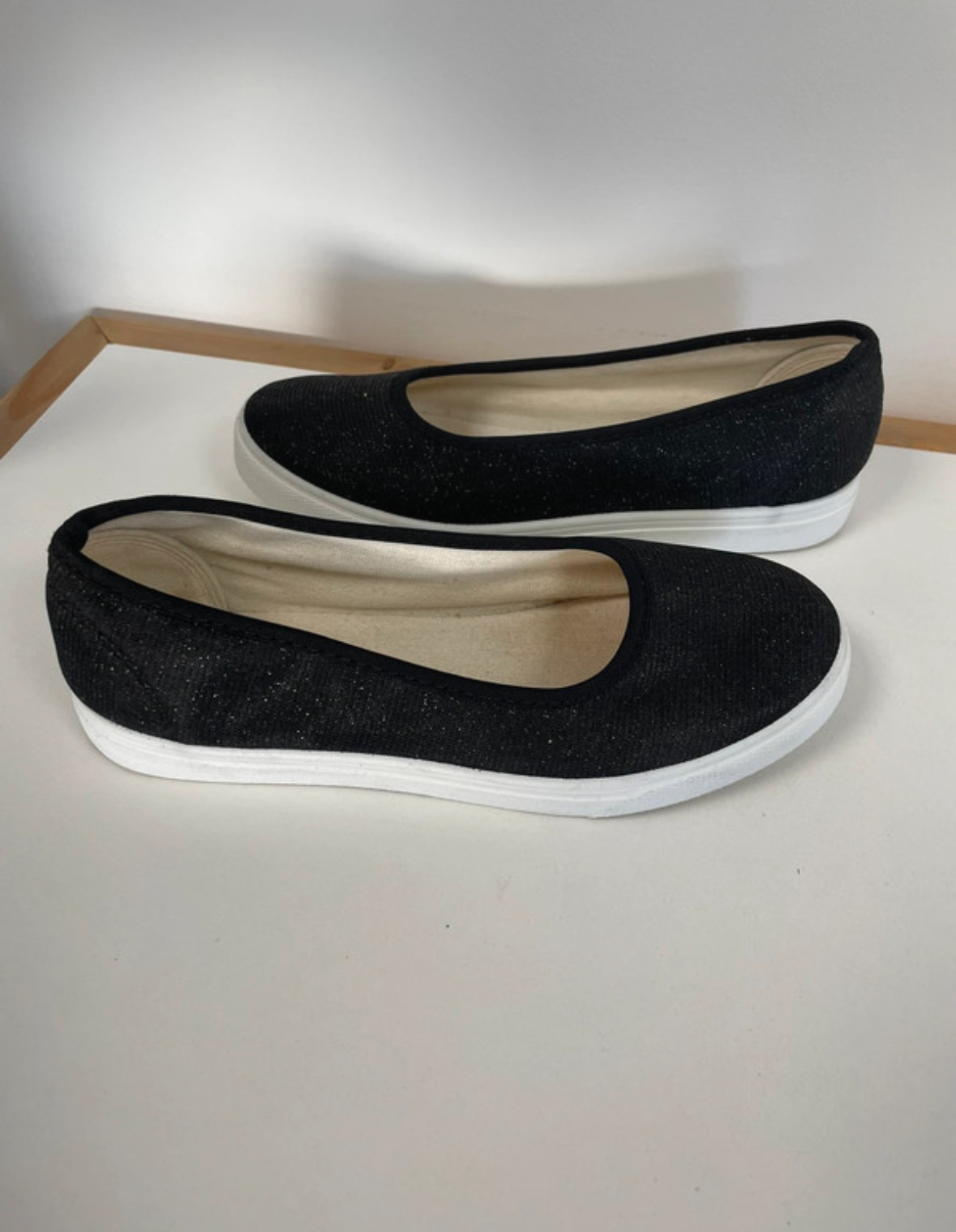 CADD97 ballerines noires a paillettes, 3