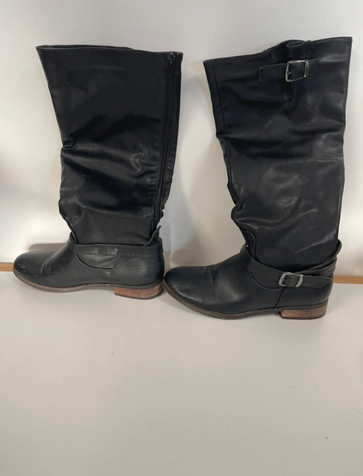 bottes noires à plat en cuir, Cable, 39