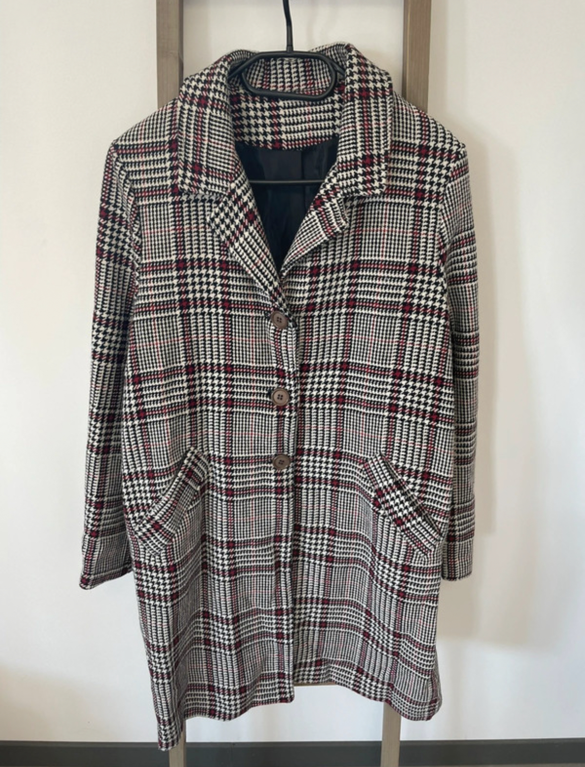 JTAN13 manteau long à carreaux, L