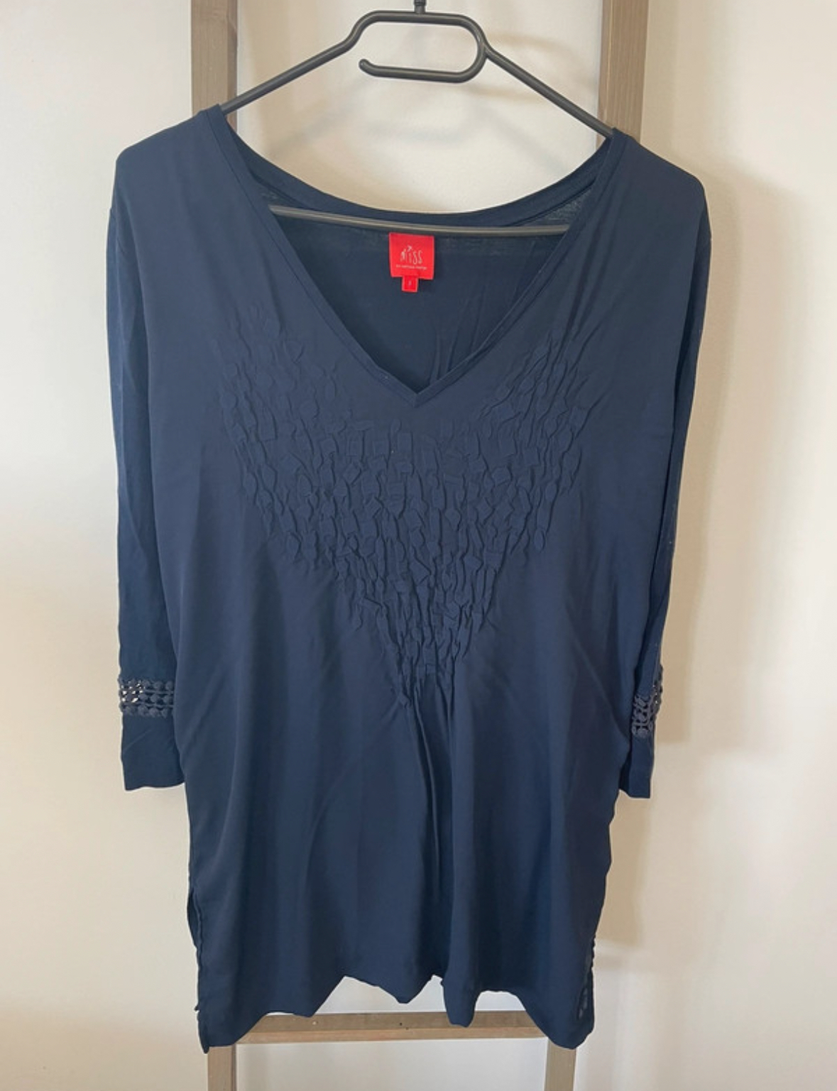 MPER08 robe fine bleu marine manches longues, miss captain, T1