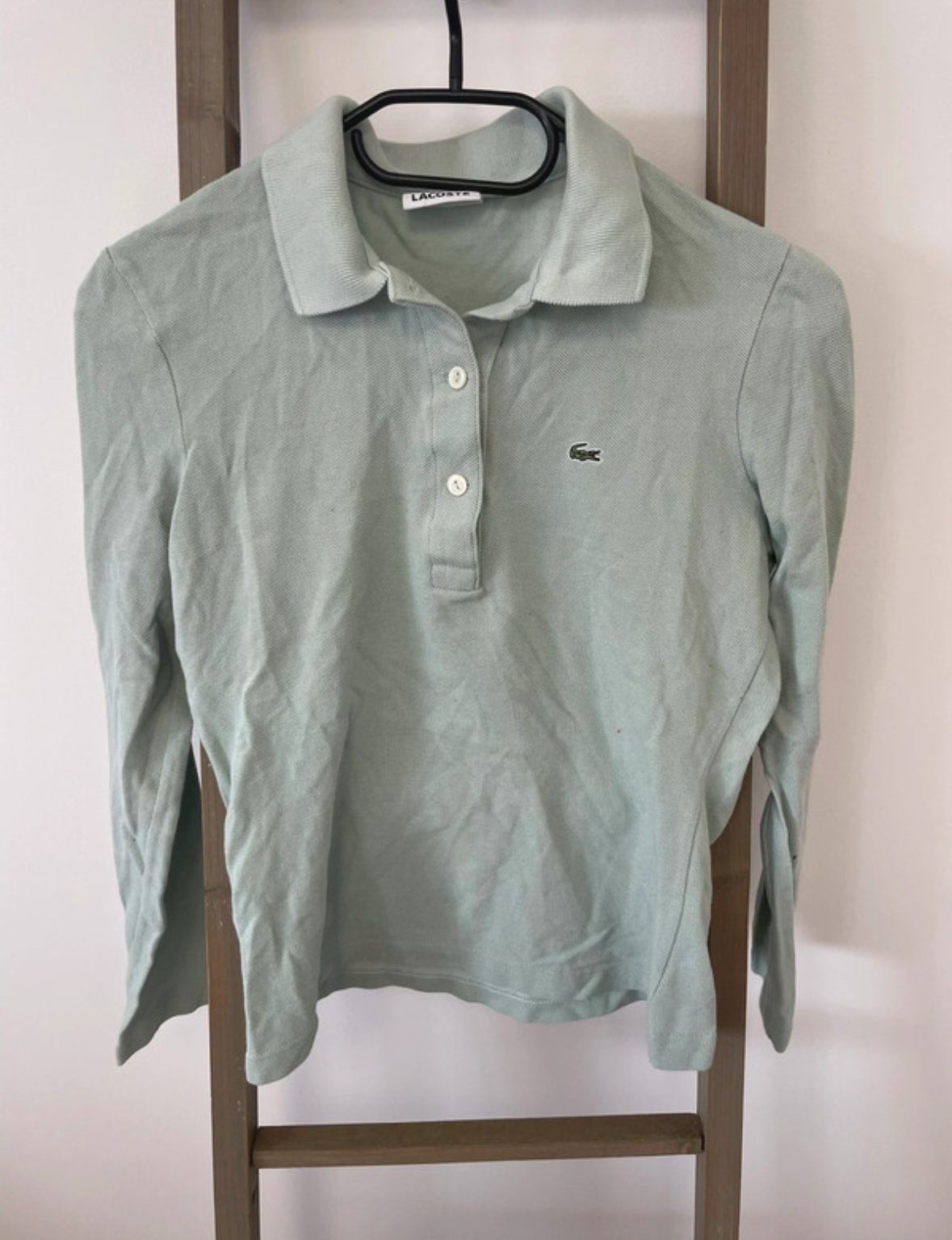 Polo vert clair manches longues, Lacoste, 36