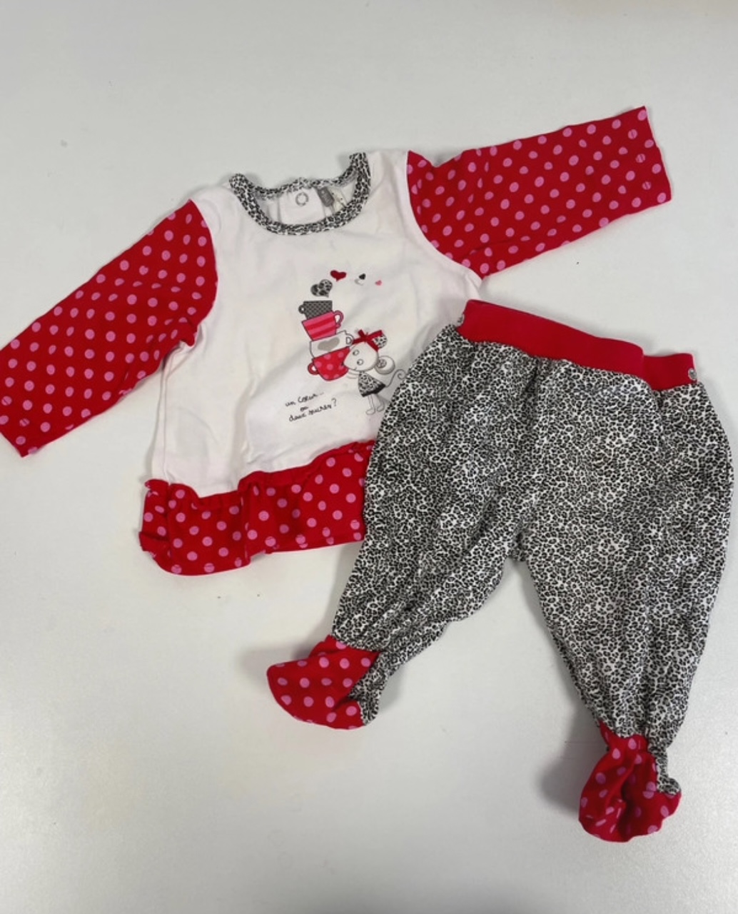Ensemble blanc et rouge à pois, Orchestra, 6 mois