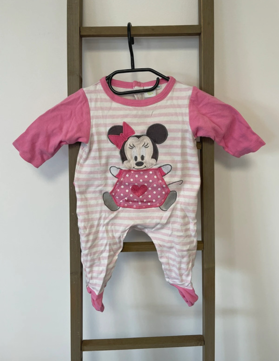 Pyjama minnie rayé rose, disney, 9 mois