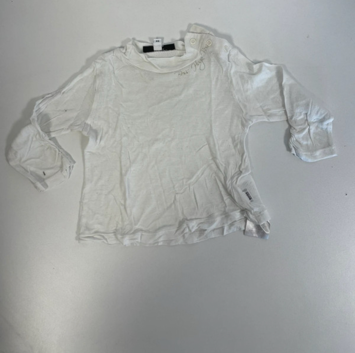 T-shirt blanc manches longues, Hugo Boss, 6 mois