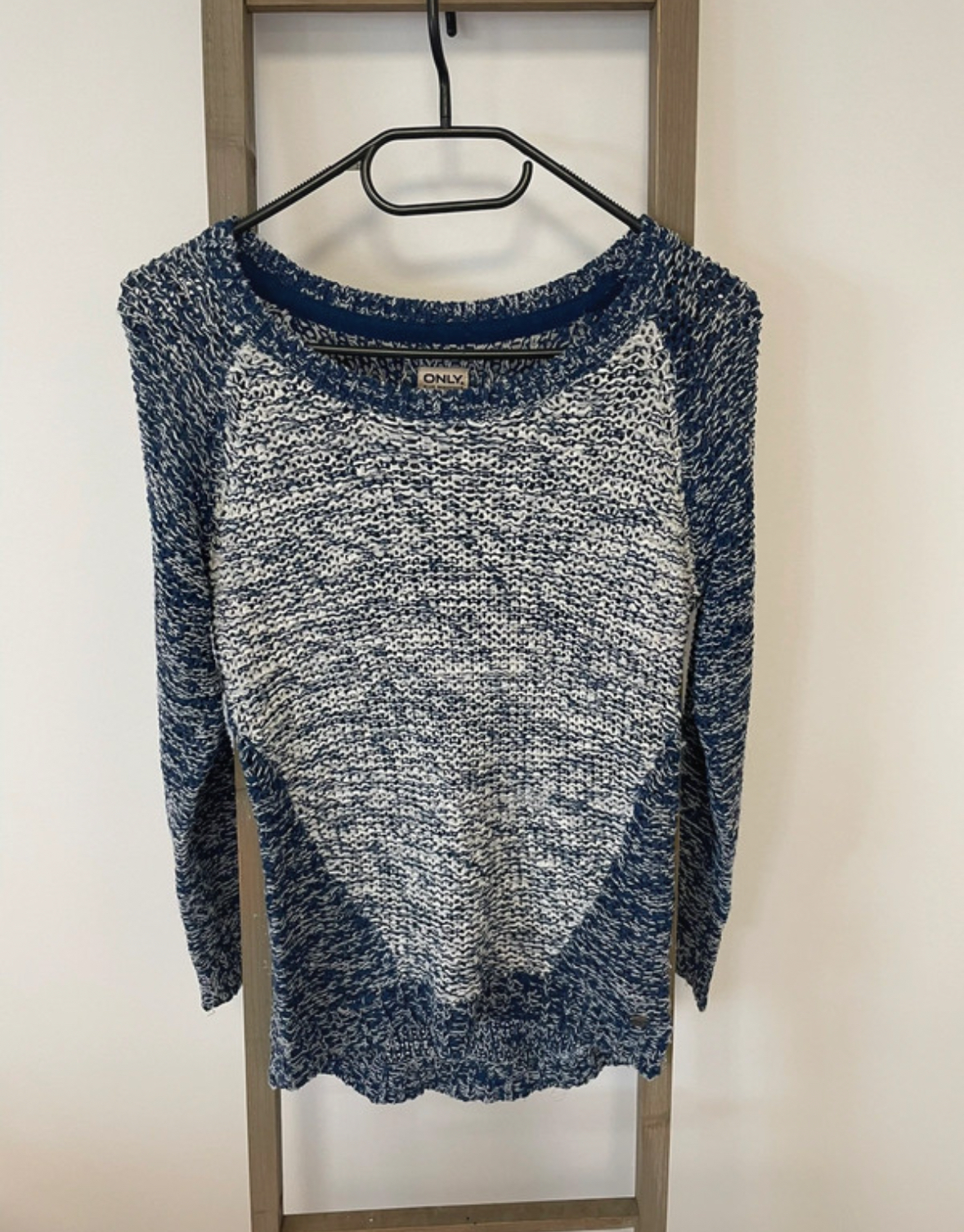 Pull en maille bleu col rond, Only, XS