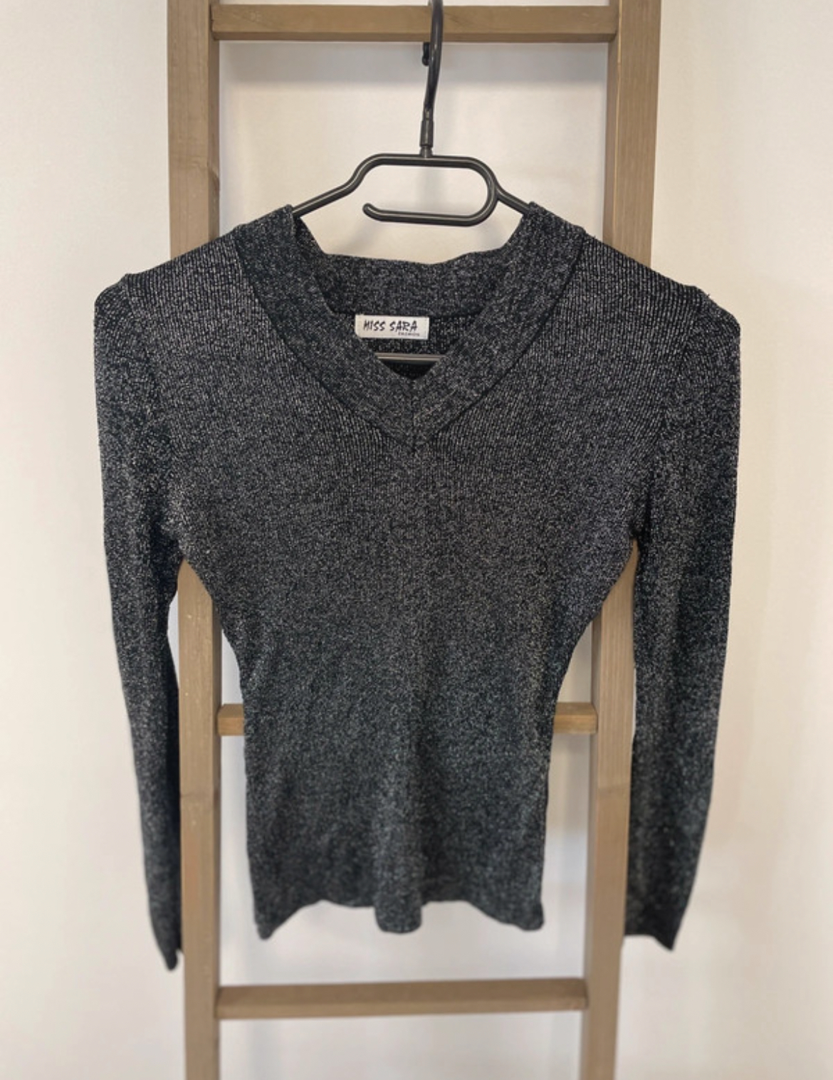 Pull gris foncé avec paillettes, Miss Sara, S/M