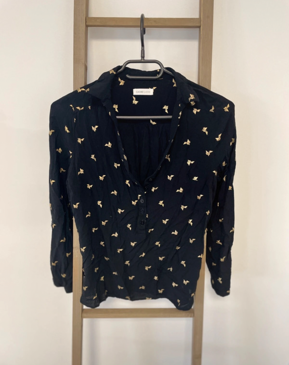 Chemise doré et noir, taille S/M, Cache Cache