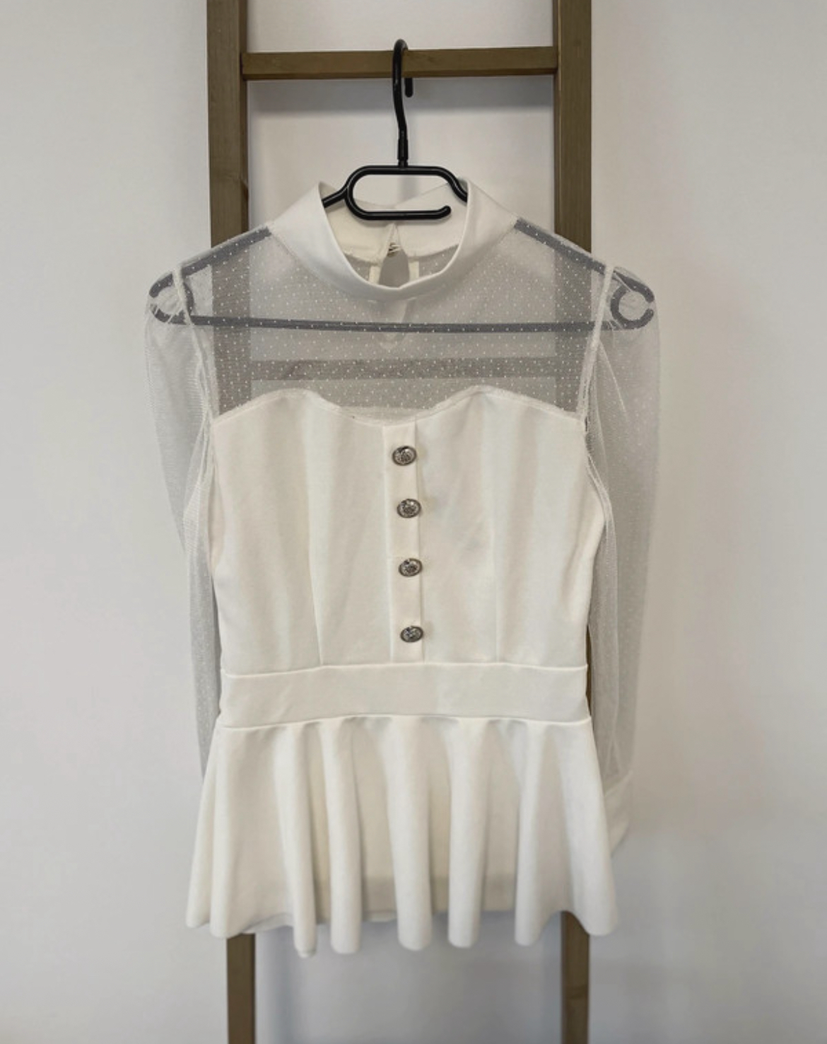 Top blanc peplum, M