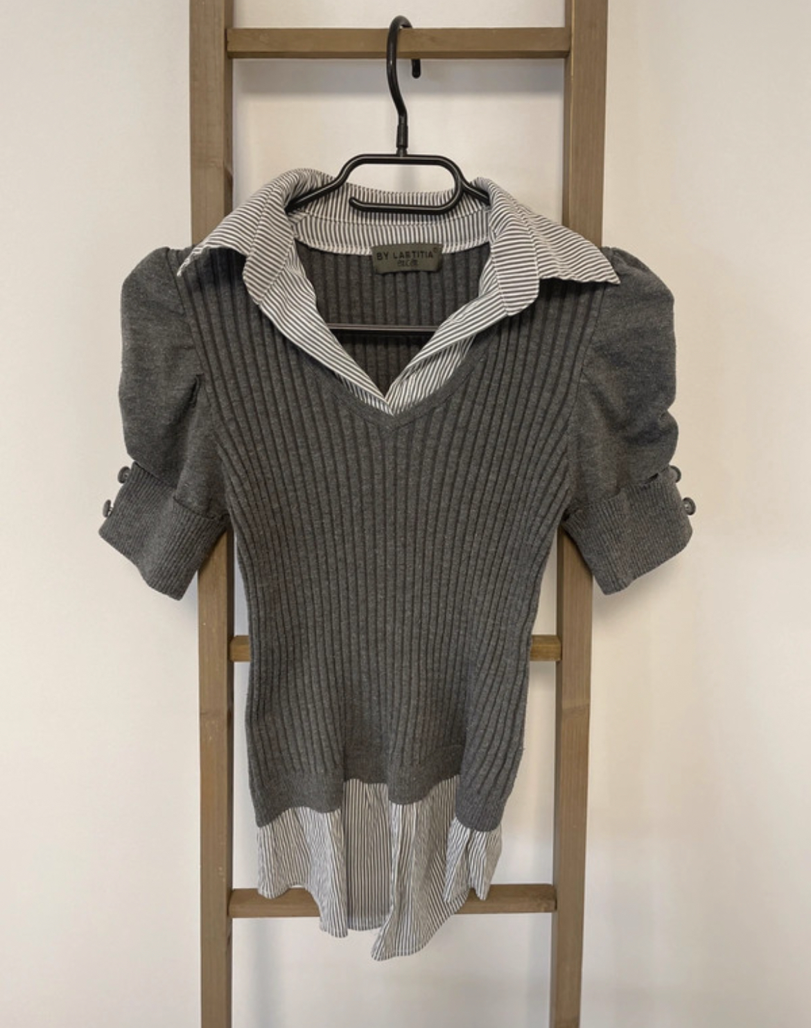 Pull chemise gris, By Laetitia, S