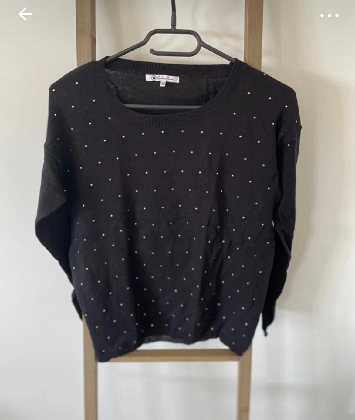 Pull noir avec strass, U Collection, 36