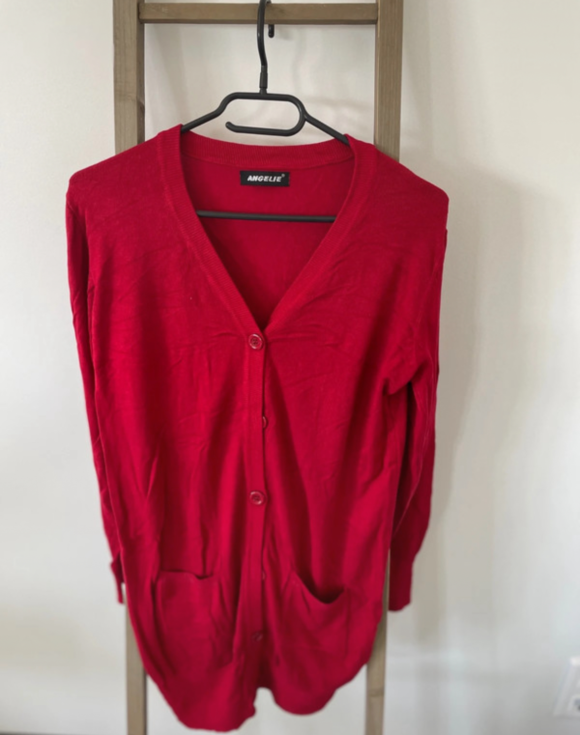 Gilet long rouge, Angélie, 40