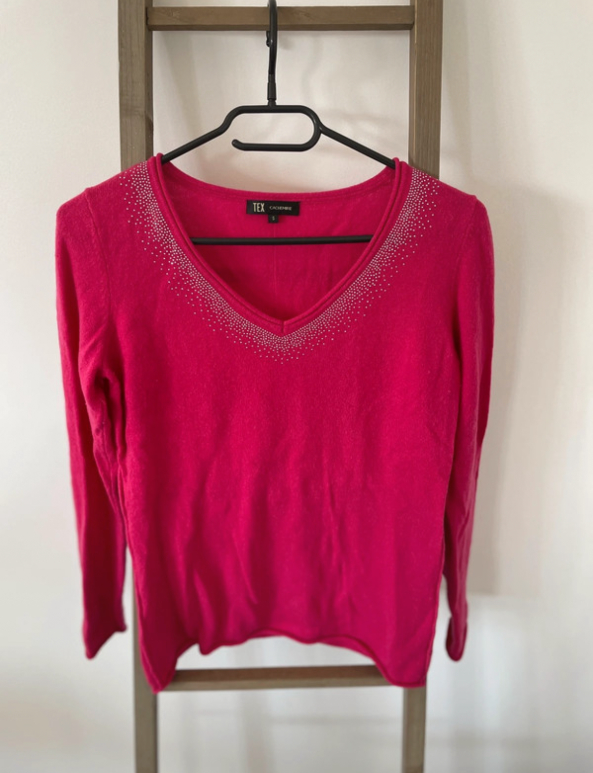 Pull rose avec strass, Tex, S