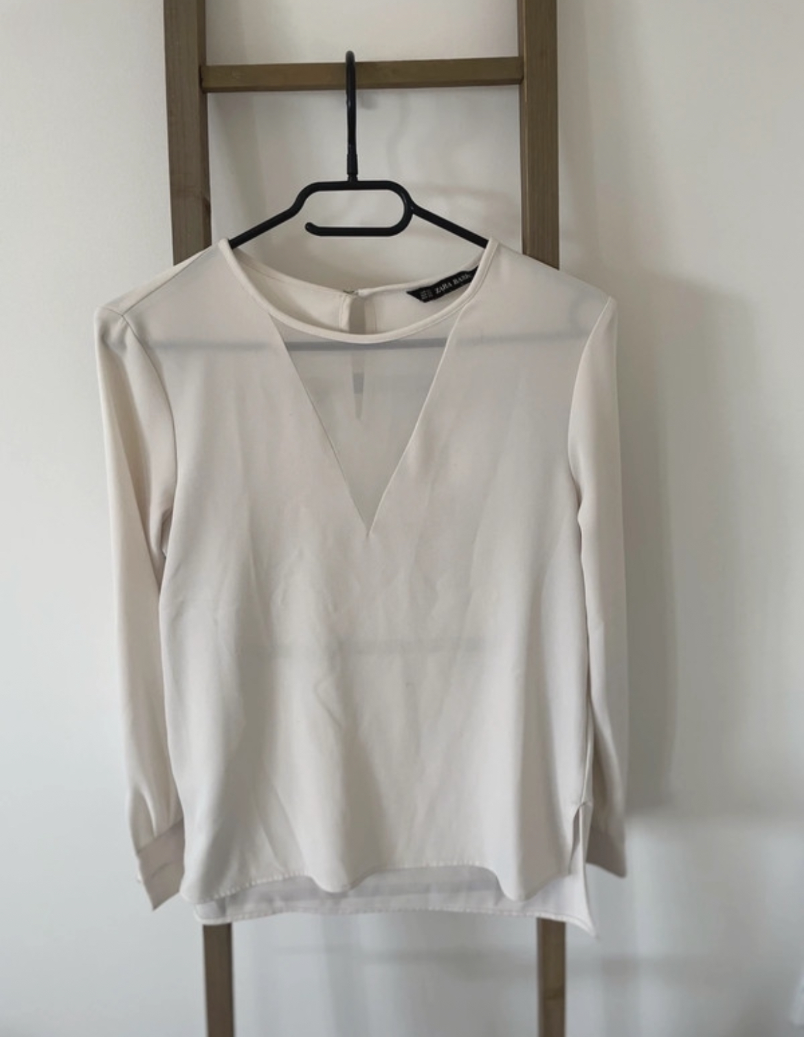 Top blanc manches longues, Zara, Xs