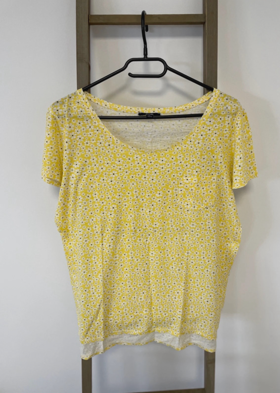Tshirt jaune à fleurs, kiabi, XL