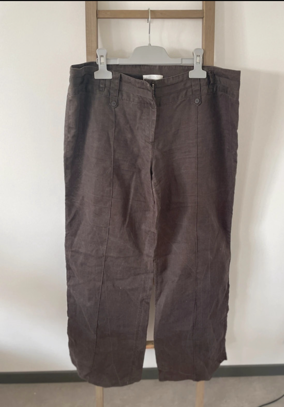 Pantalon marron wide leg, promod, 42