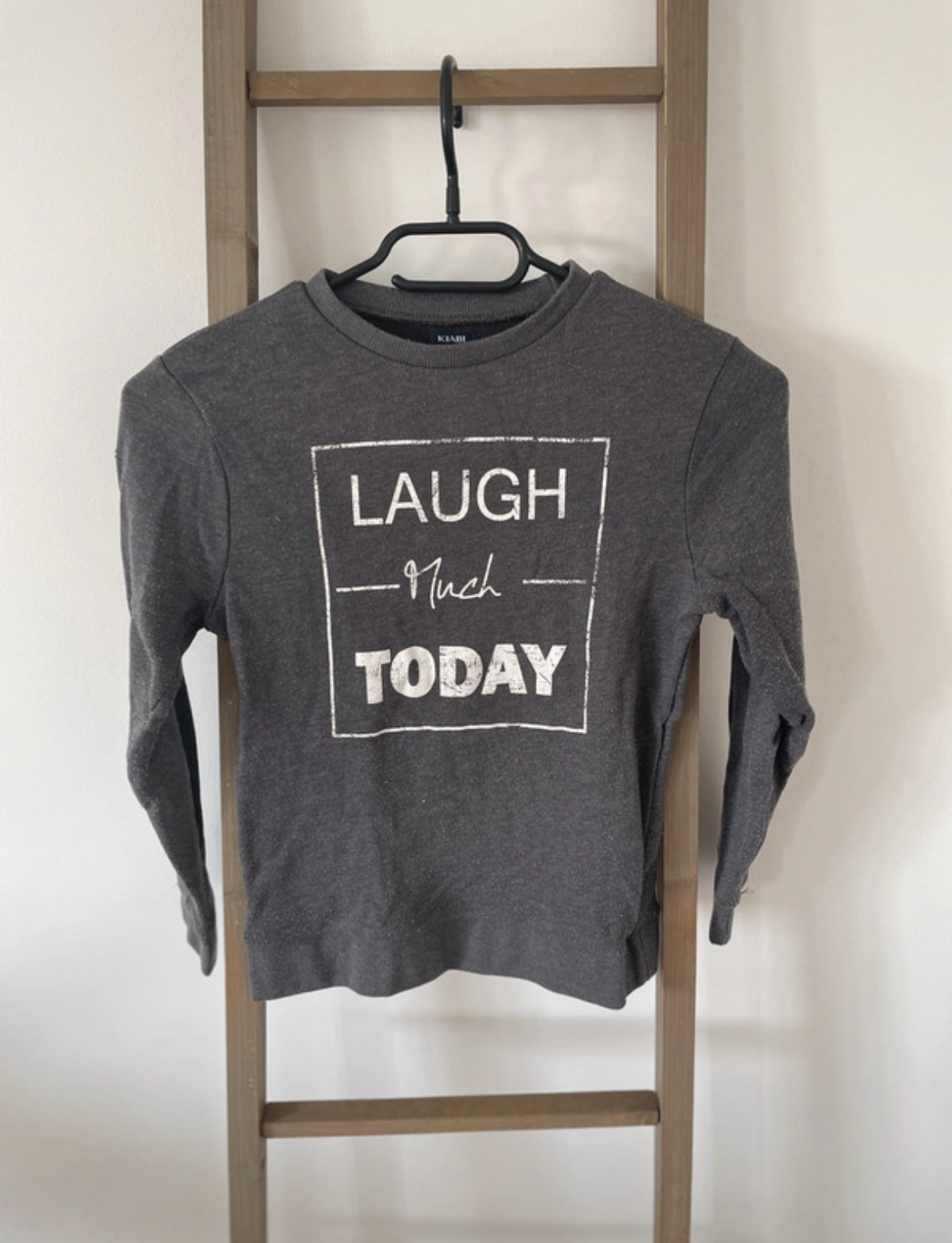Pull gris et blanc, Kiabi, 8 ans