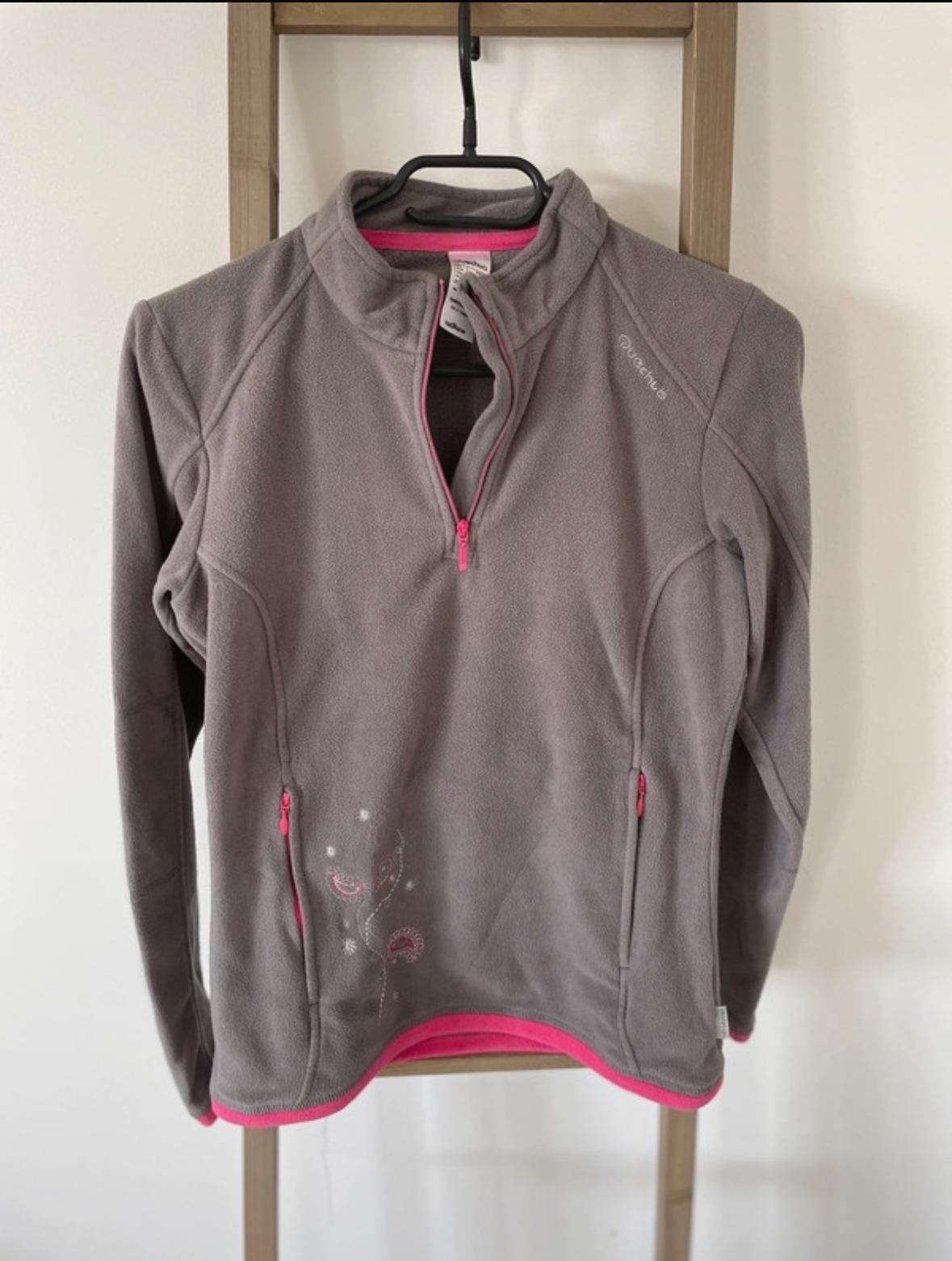 Polaire gris et rose, quechua S