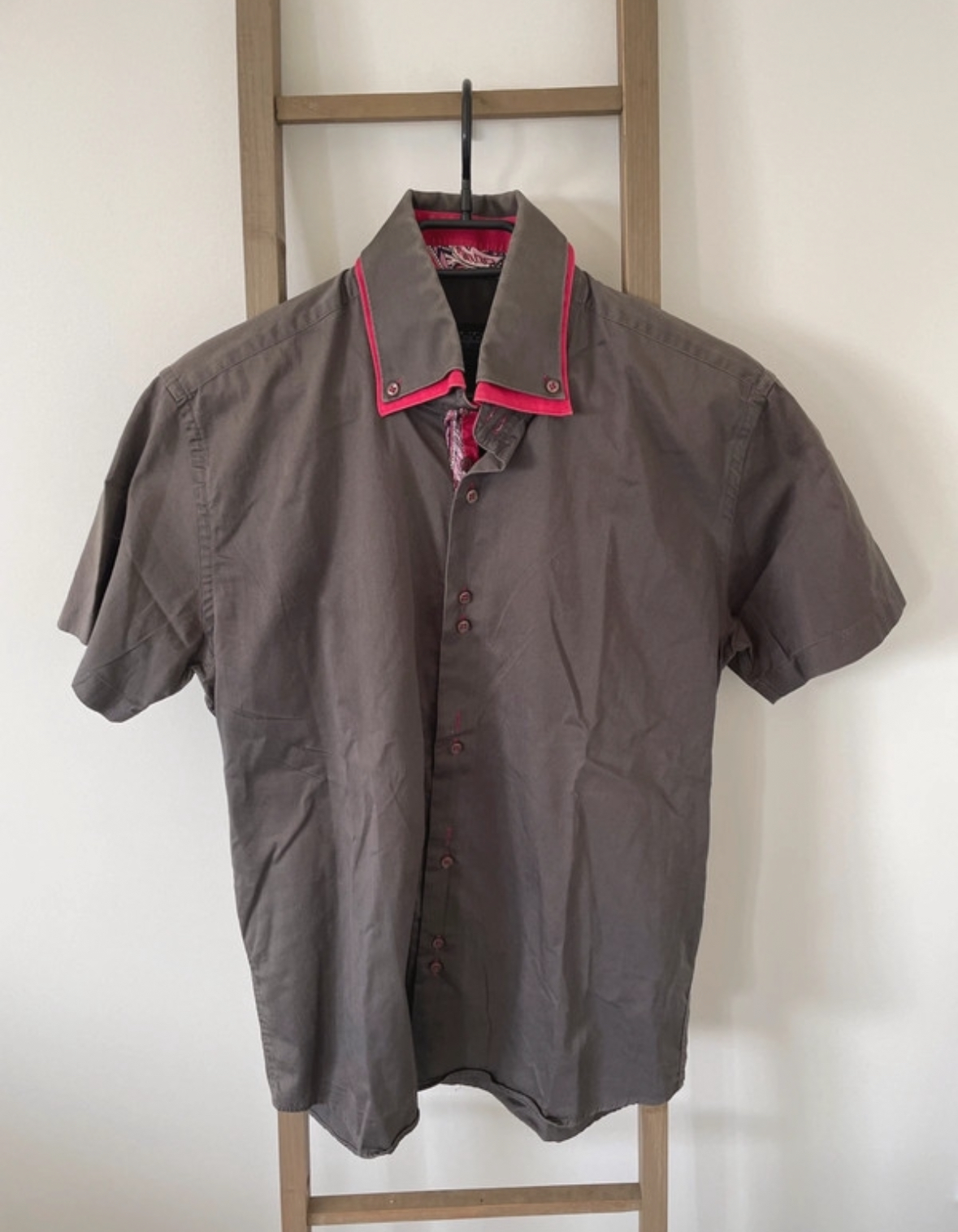 Chemise marron et rose, Armand Thiery, XL