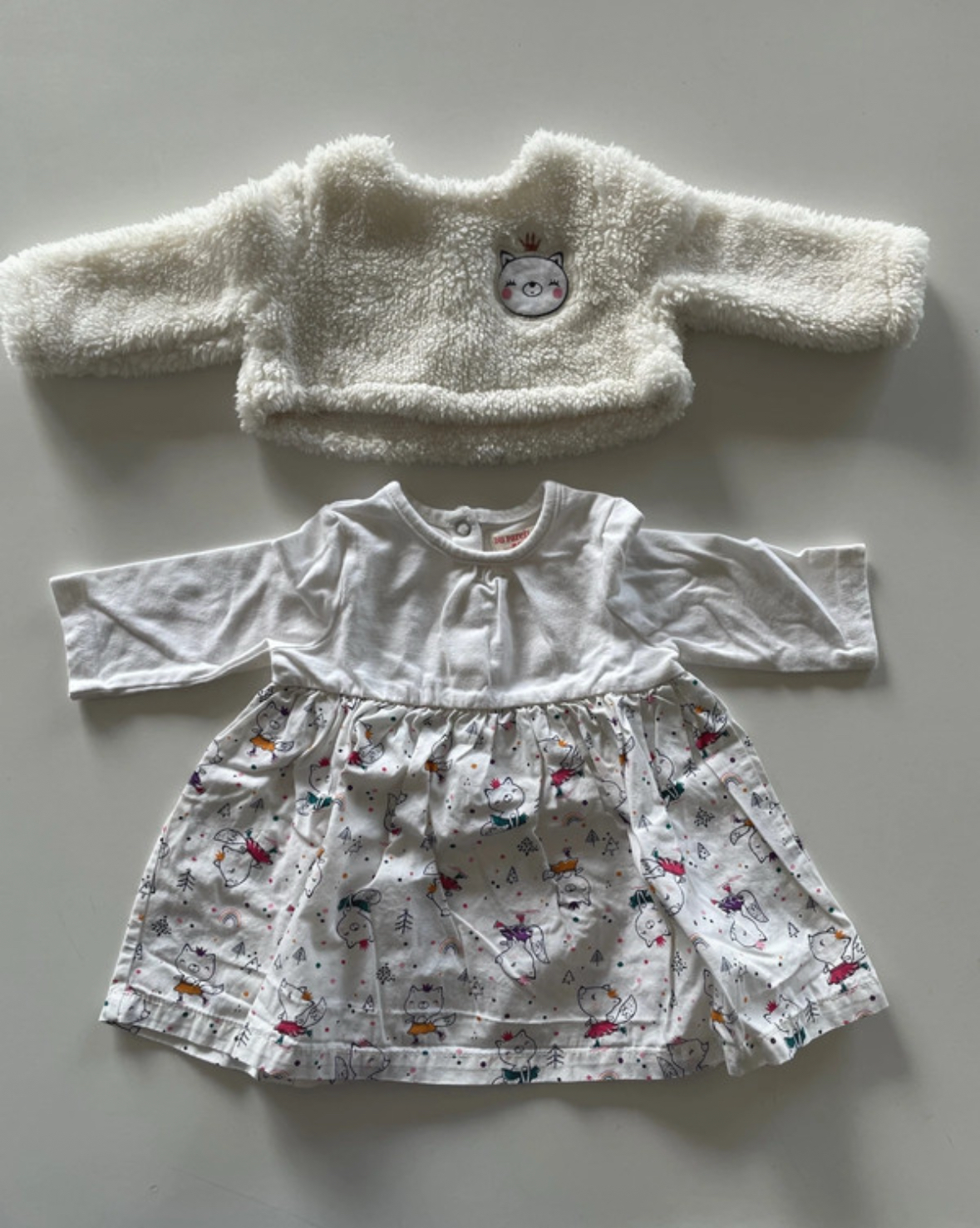 Ensemble robe et mini pull, DPAM, 3 mois