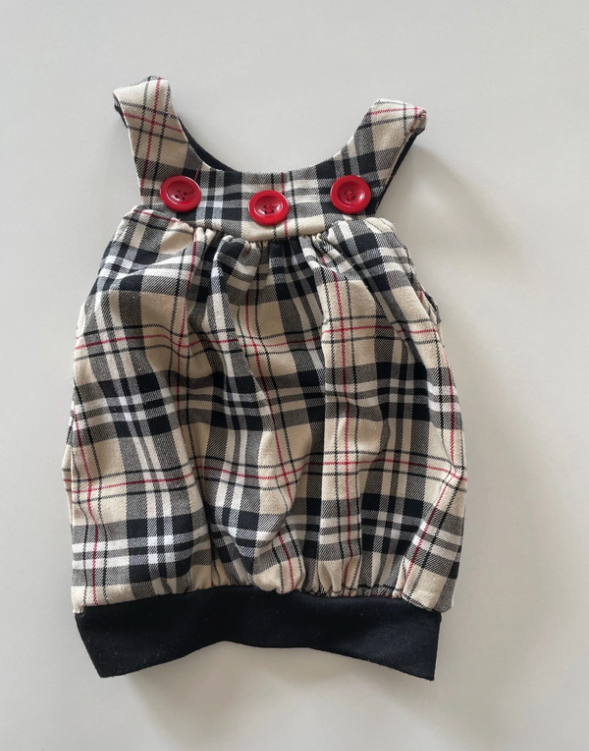 Robe à carreaux beige, BB POMME, 3 mois