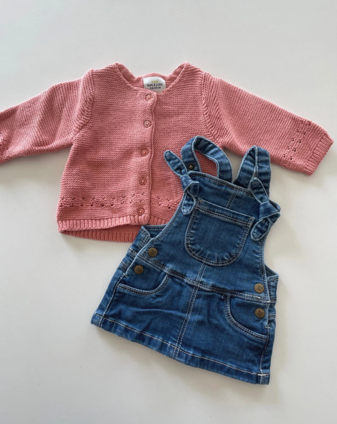 Ensemble robe en jean et gilet rose, Tape à l\'oeil, 3 mois